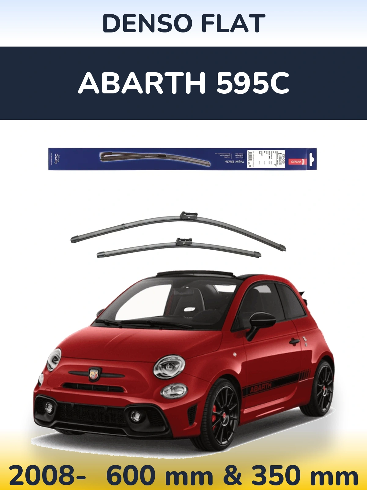 Komplet przednich wycieraczek Denso Flat 600 & 350 mm do Abarth 595C 2008-2026