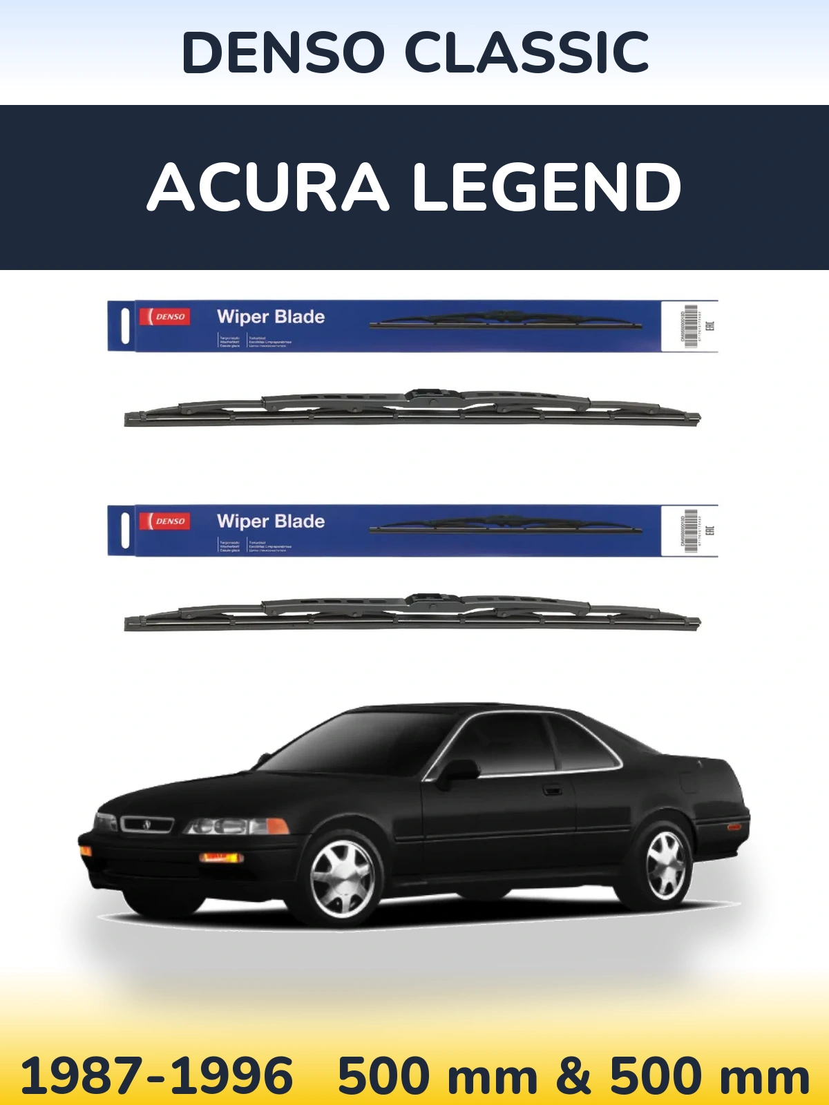 Komplet przednich wycieraczek Denso Classic 500 & 500 mm do Acura Legend 1987-1996