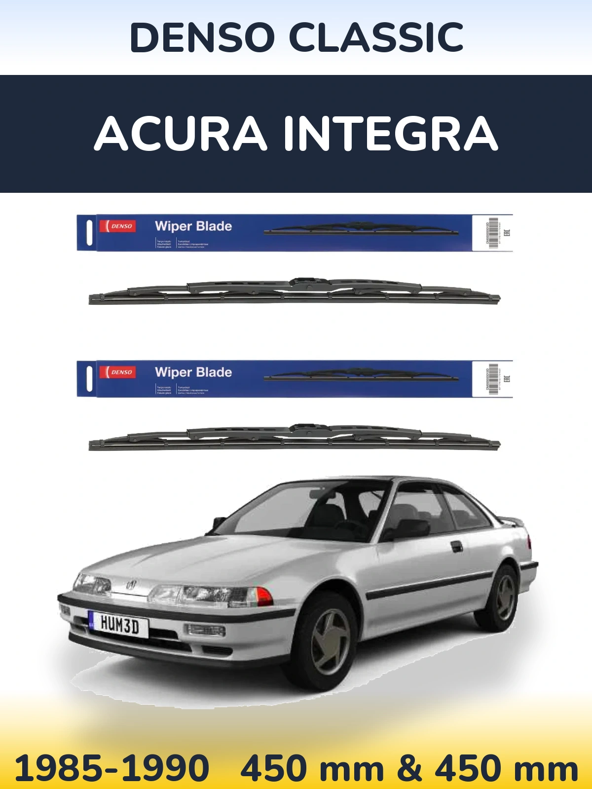 Комплект передніх щіток Denso Classic 450 & 450 мм для Acura Integra 1985-1990