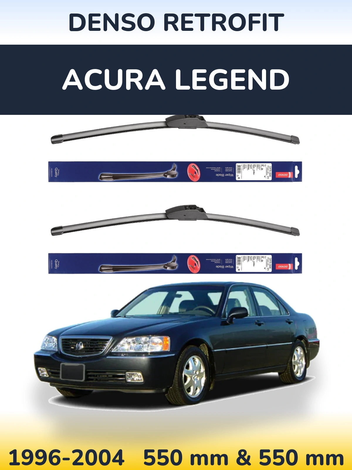 Komplet przednich wycieraczek Denso Retrofit 550 & 550 mm do Acura Legend 1996-2004