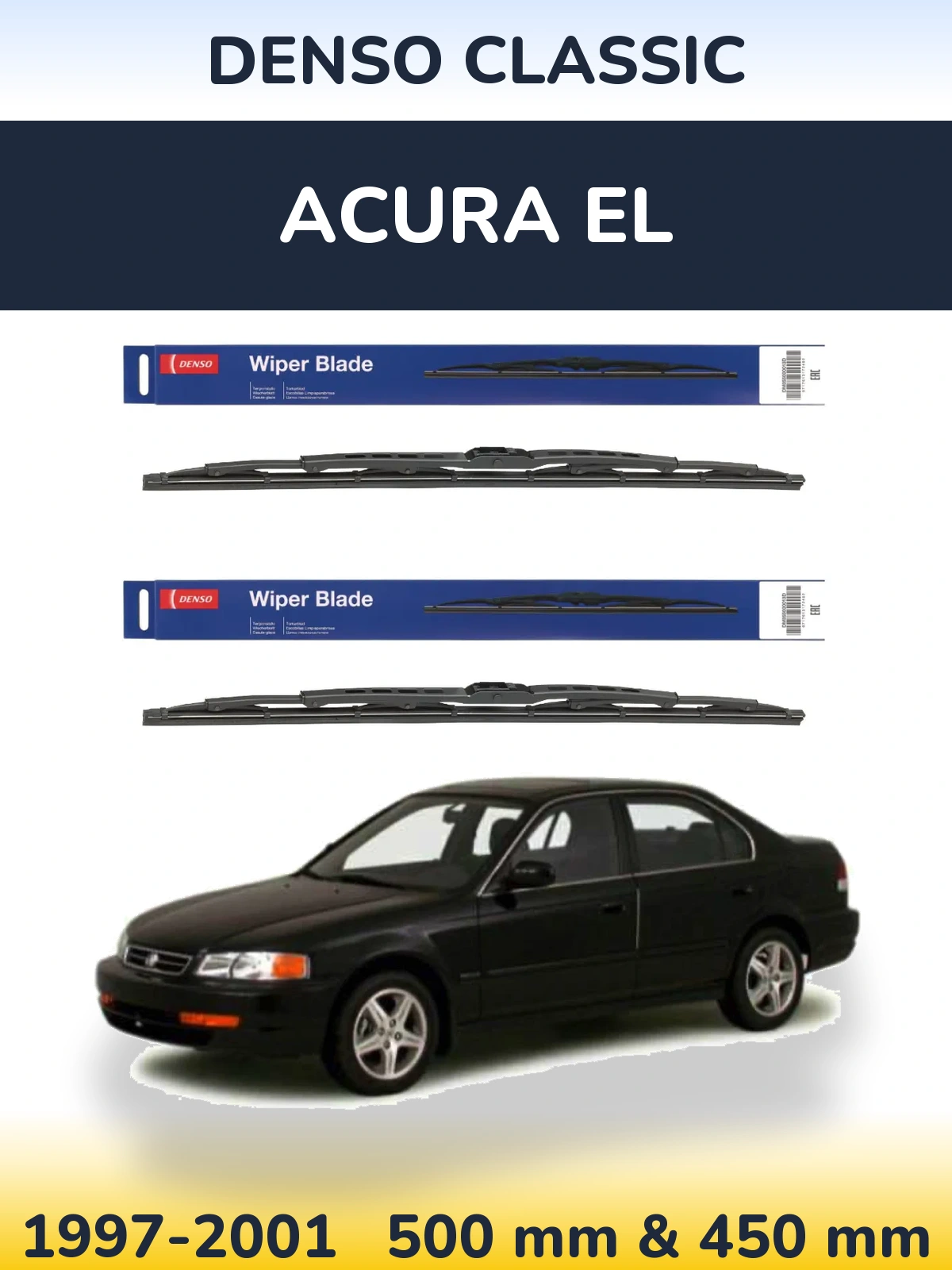 Комплект передніх щіток Denso Classic 500 & 450 мм для Acura EL 1997-2001