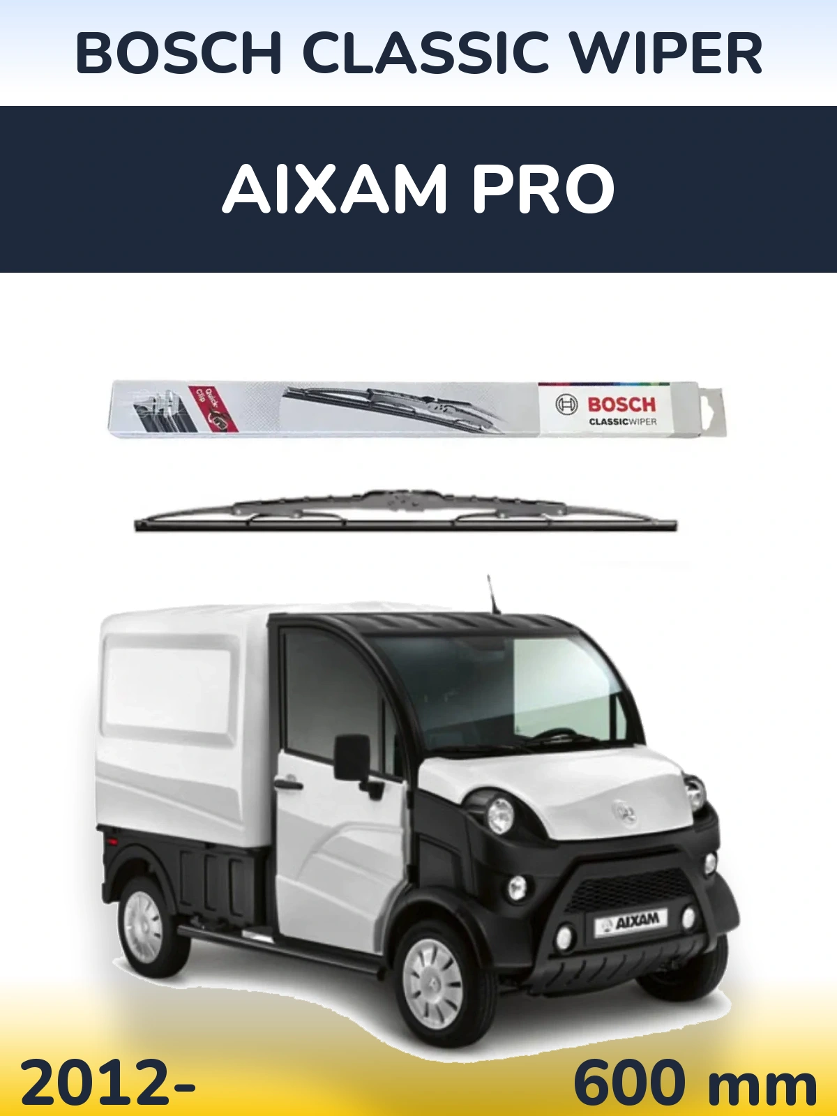 Передня щітка BOSCH Classic Wiper 600 мм для Aixam PRO 2012-2026