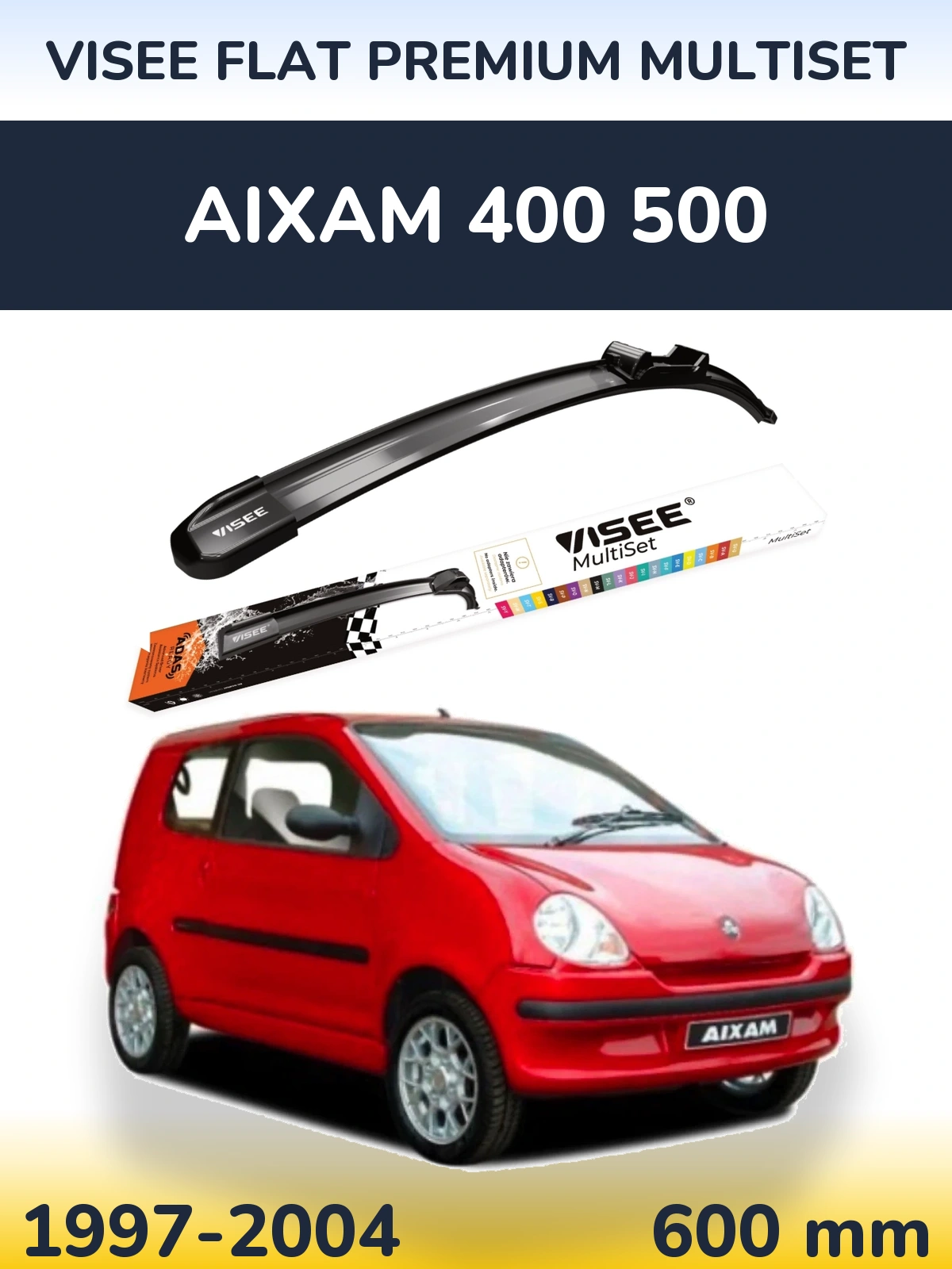 Przednia wycieraczka VISEE FLAT PREMIUM MultiSet 600 mm do Aixam 400 500 1997-2004