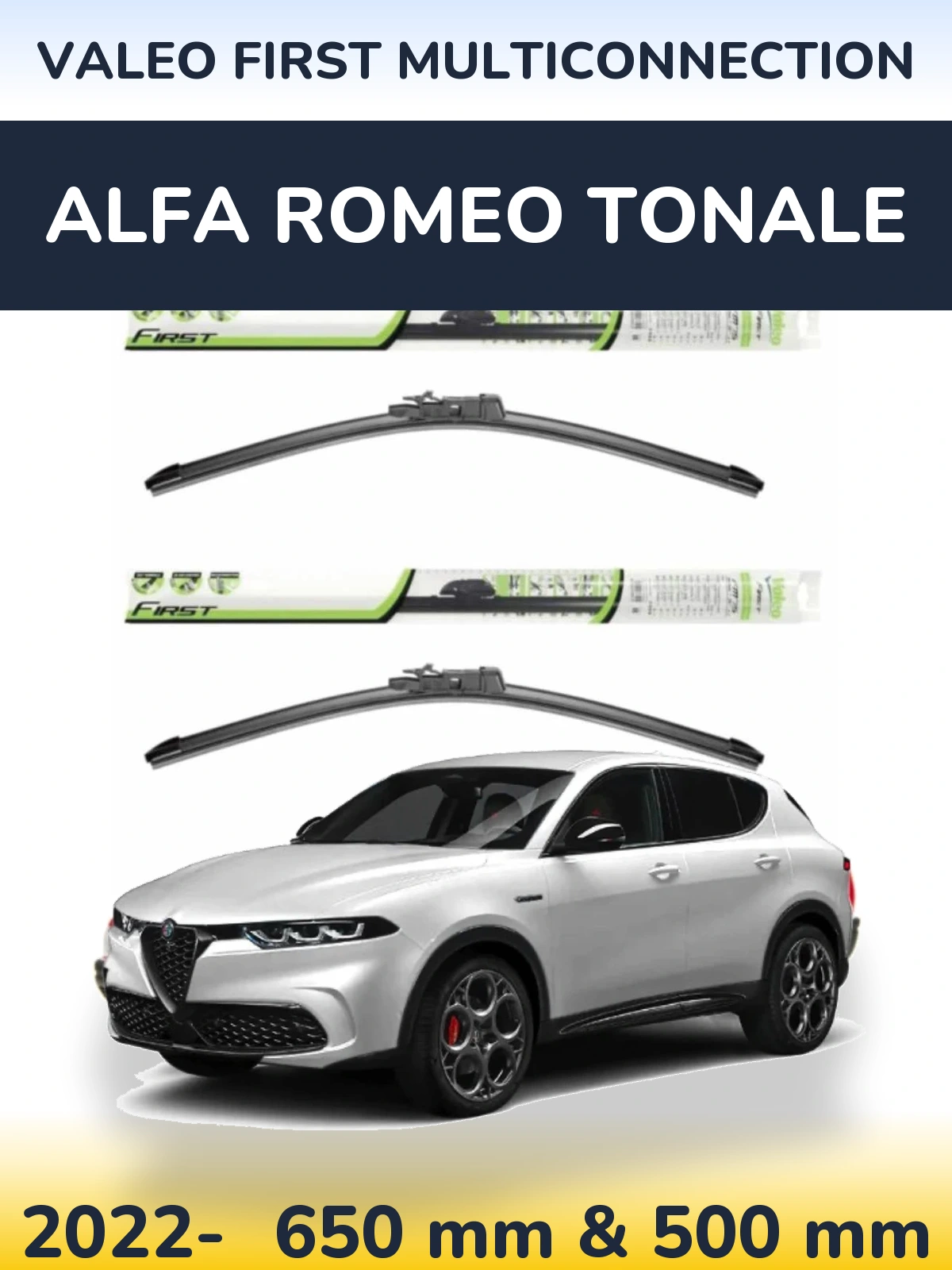 Komplet przednich wycieraczek Valeo First MultiConnection 650 & 500 mm do Alfa Romeo Tonale 2022-2026