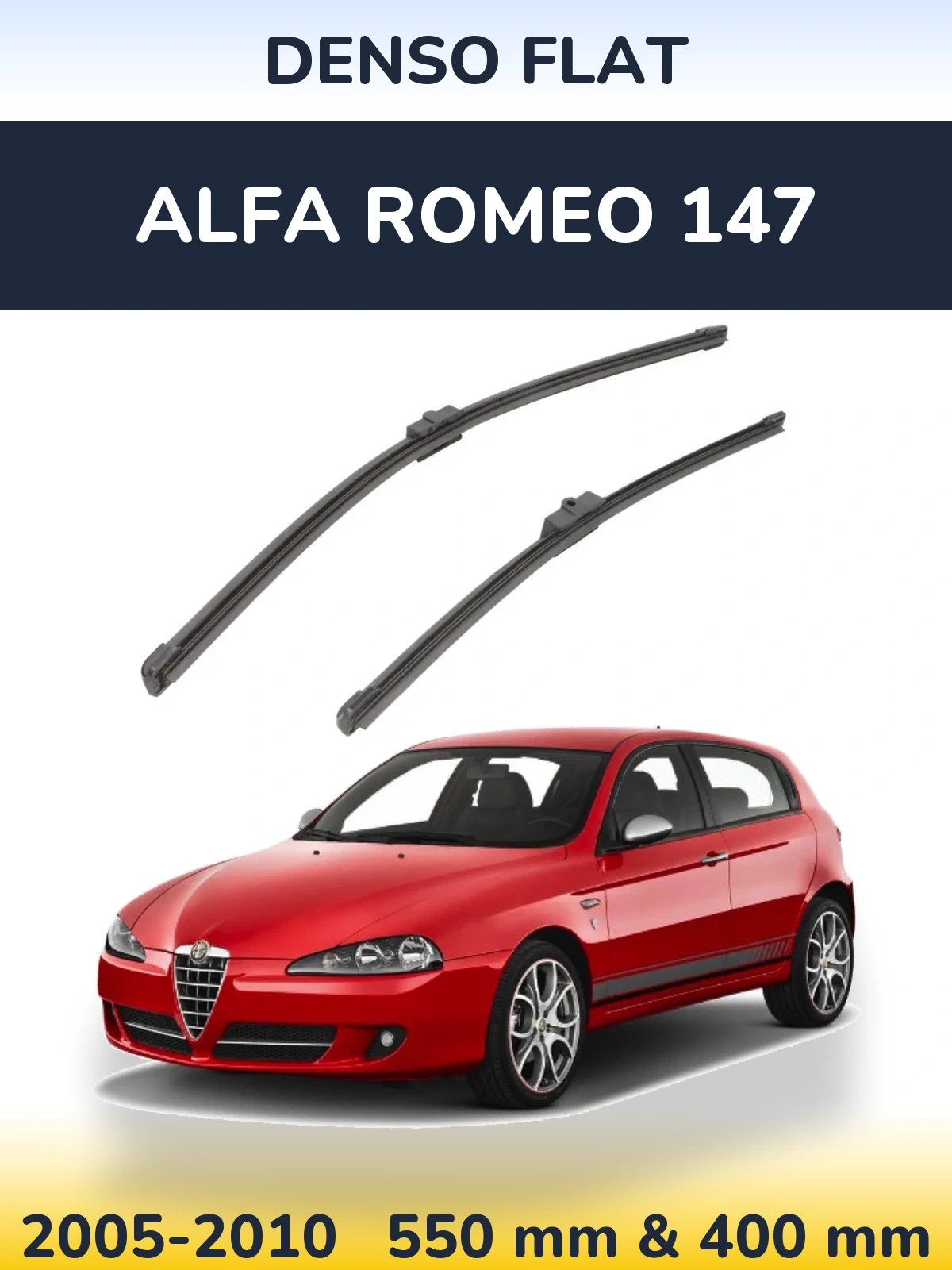 Комплект передних дворников Denso Flat 550 & 400 мм для Alfa Romeo 147 2005-2010