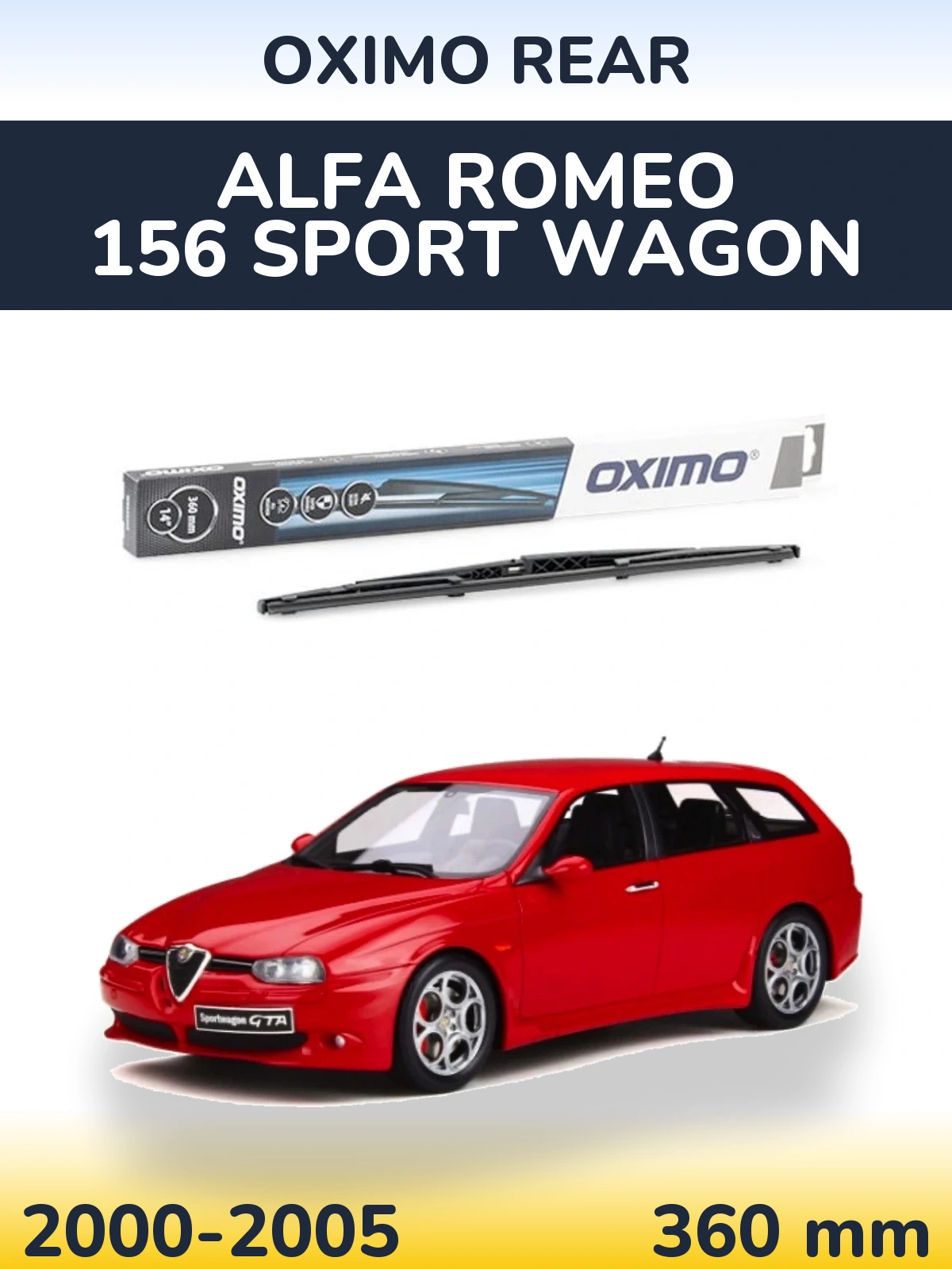 Задний дворник Oximo Rear 360 мм для Alfa Romeo 156 Sport Wagon 2000-2005