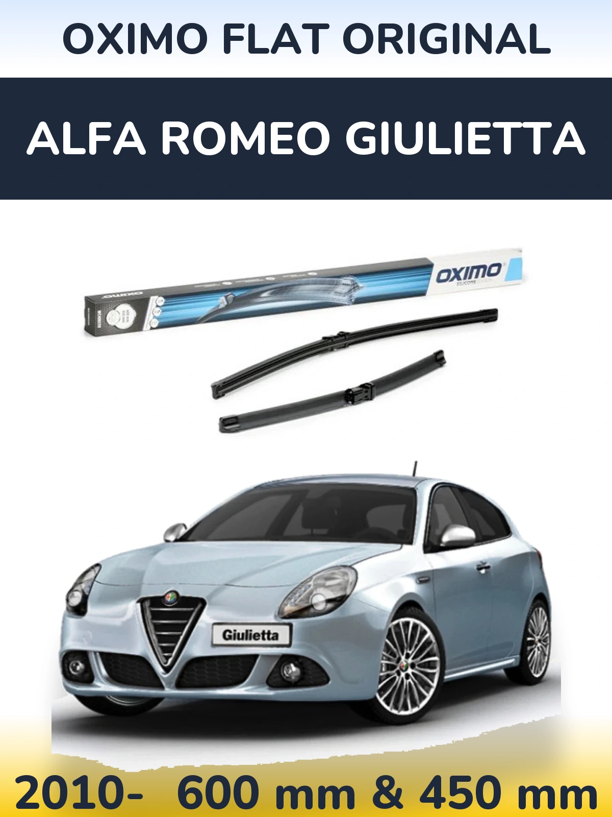 Komplet przednich wycieraczek Oximo Flat Original 600 & 450 mm do Alfa Romeo Giulietta 2010-2026