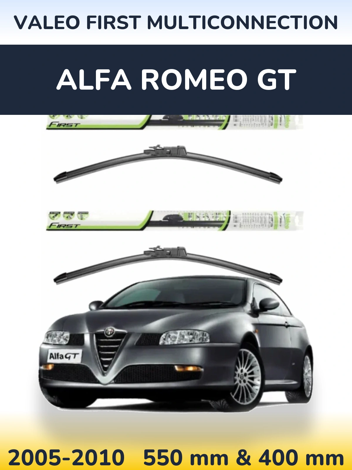 Комплект передних дворников Valeo First MultiConnection 550 & 400 мм для Alfa Romeo GT 2005-2010