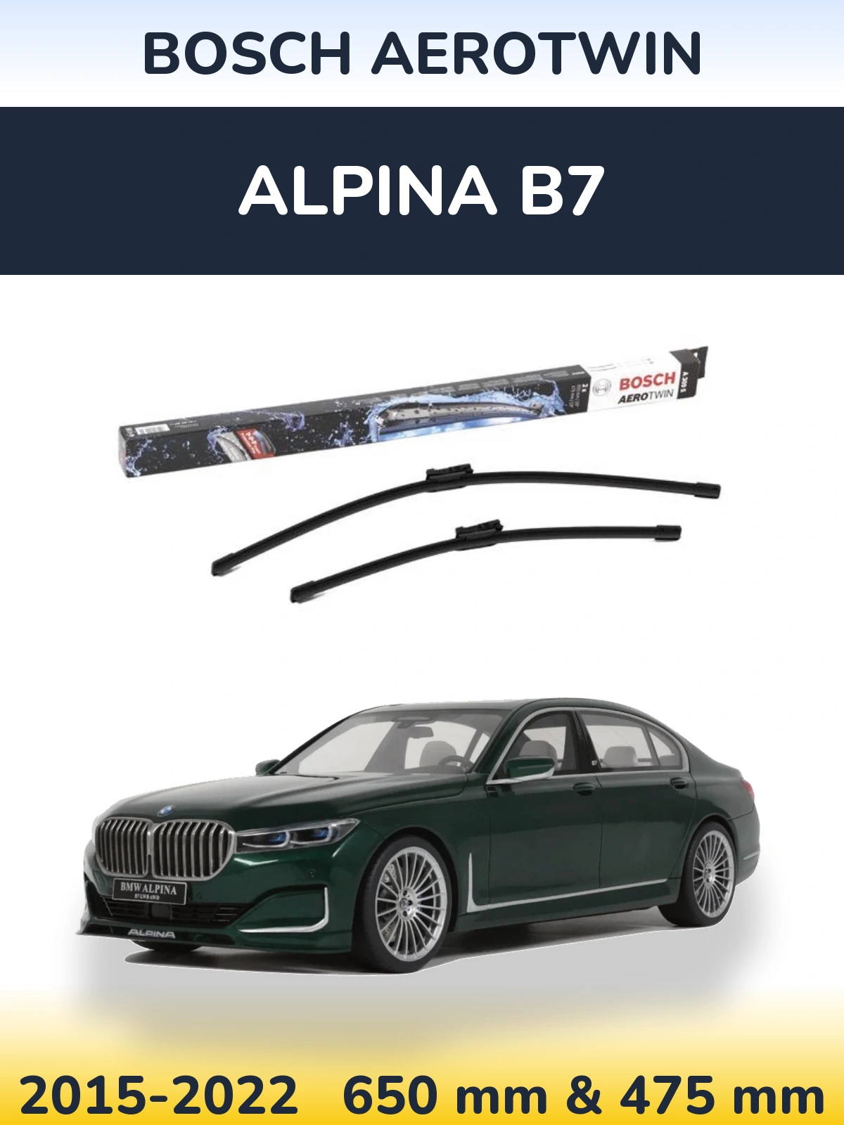 Komplet przednich wycieraczek BOSCH AeroTwin 650 & 475 mm do Alpina B7 2015-2022