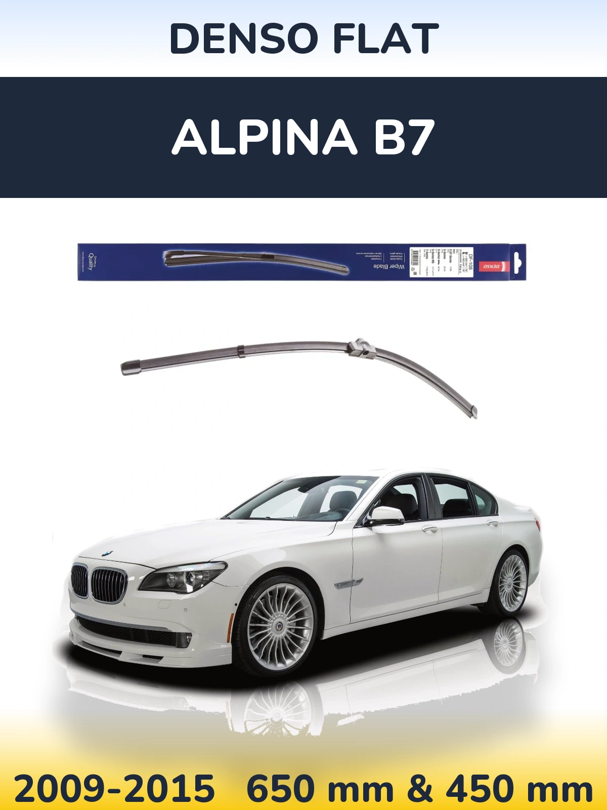 Komplet przednich wycieraczek Denso Flat 650 & 450 mm do Alpina B7 2009-2015