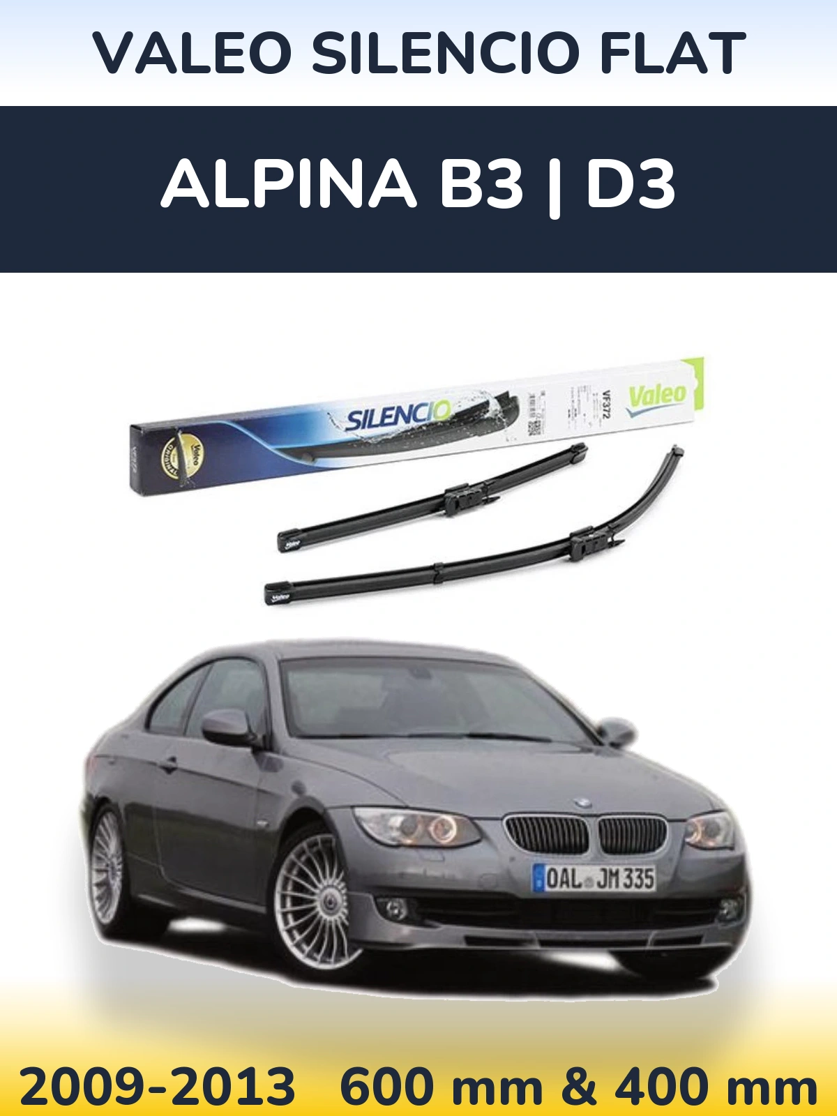 Комплект передних дворников Valeo Silencio Flat 600 & 400 мм для Alpina B3 | D3 2009-2013
