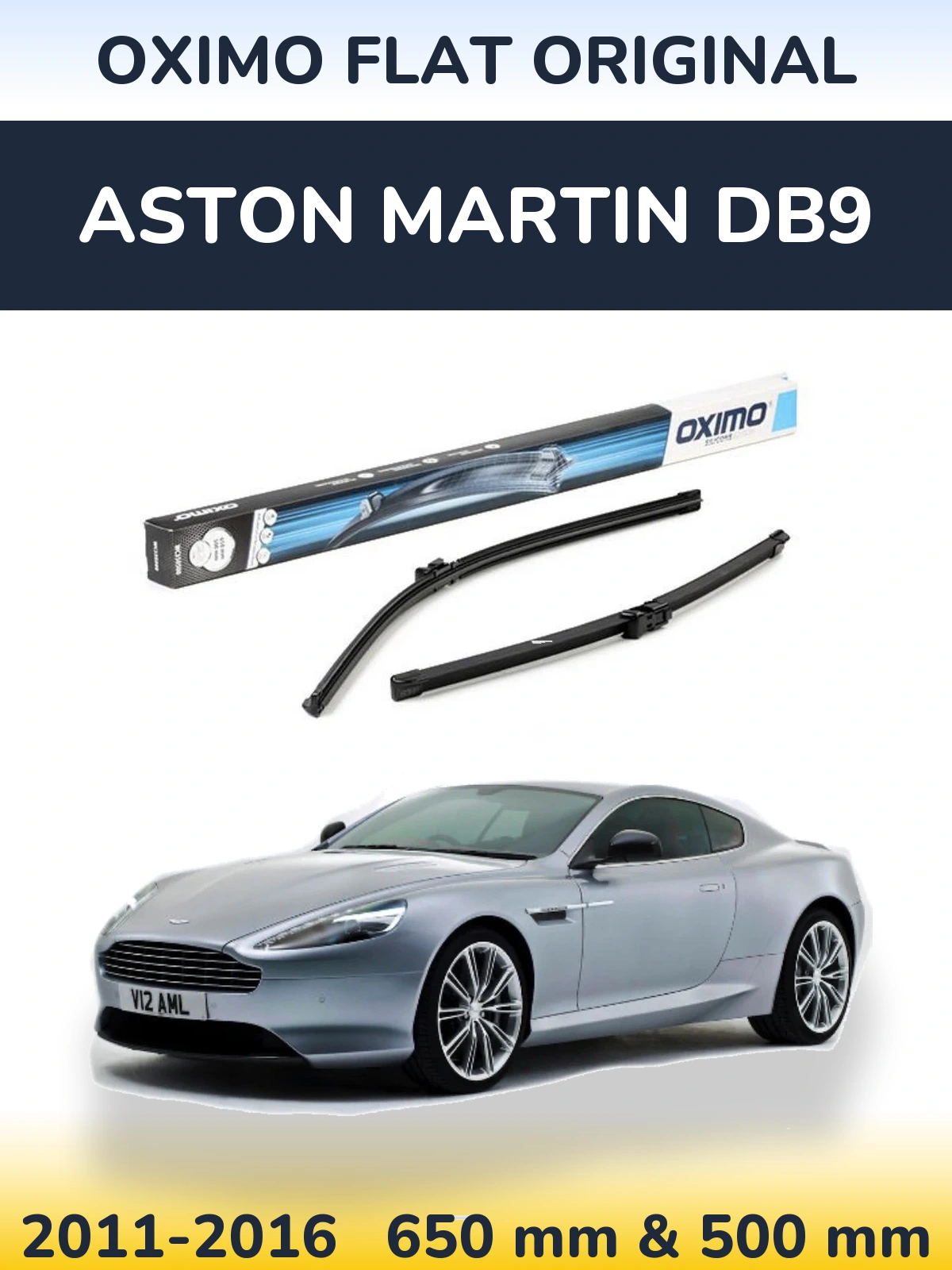 Komplet przednich wycieraczek Oximo Flat Original 650 & 500 mm do Aston Martin DB9 2011-2016