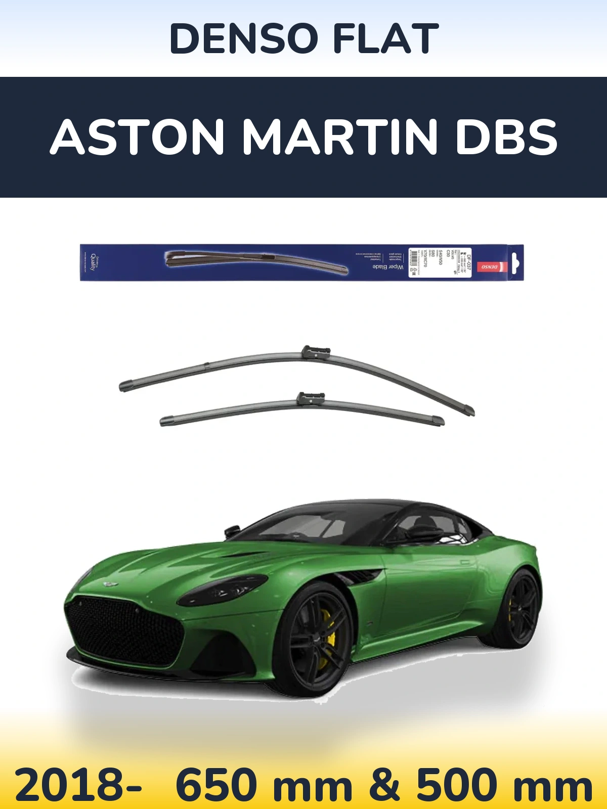 Komplet przednich wycieraczek Denso Flat 650 & 500 mm do Aston Martin DBS Superleggera 2018-2026