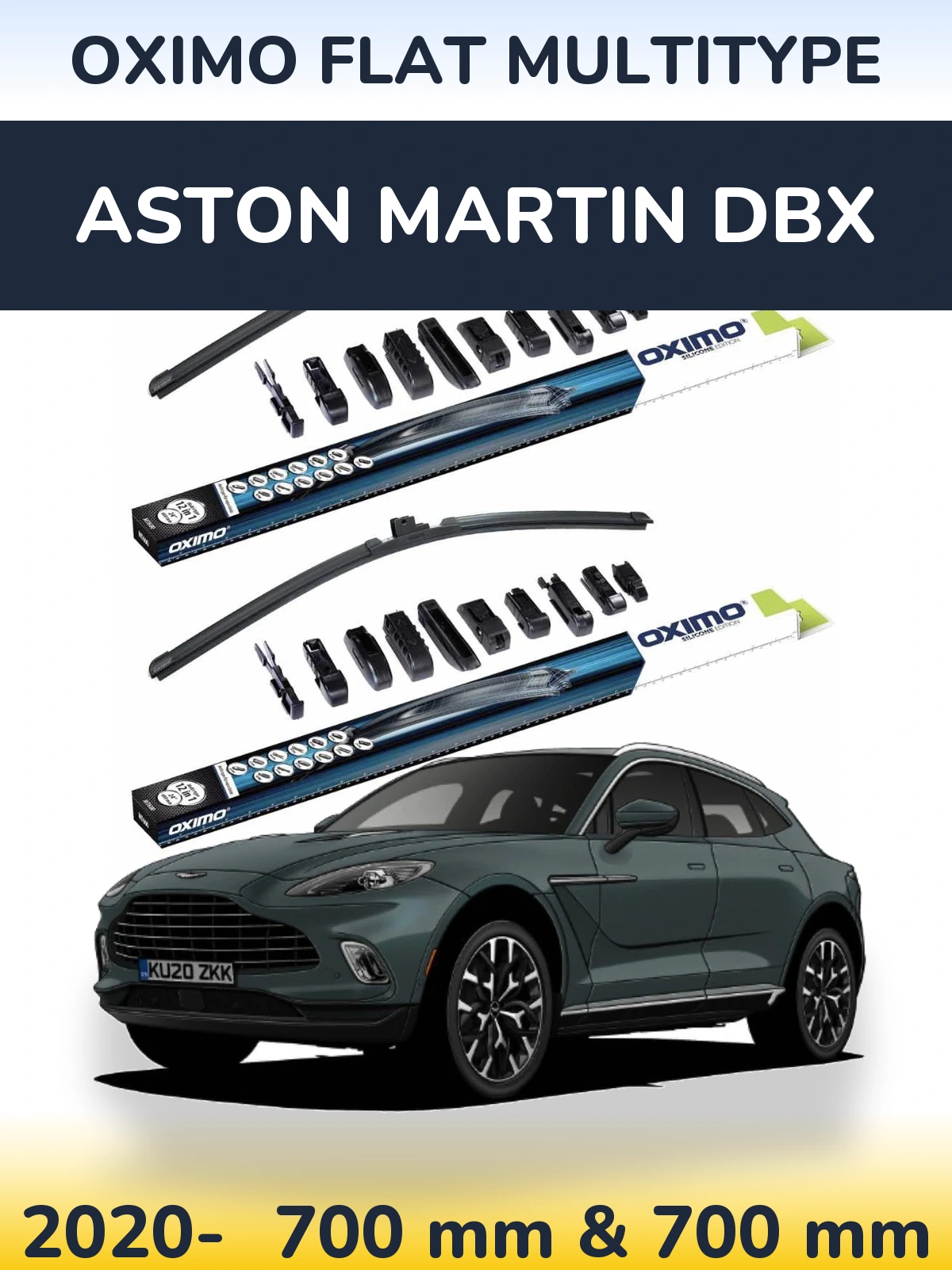 Komplet przednich wycieraczek Oximo Flat MultiType 700 & 700 mm do Aston Martin DBX 2020-2026