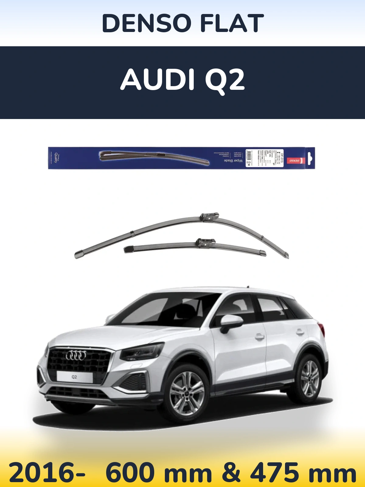 Komplet przednich wycieraczek Denso Flat 600 & 475 mm do Audi Q2 2016-2026