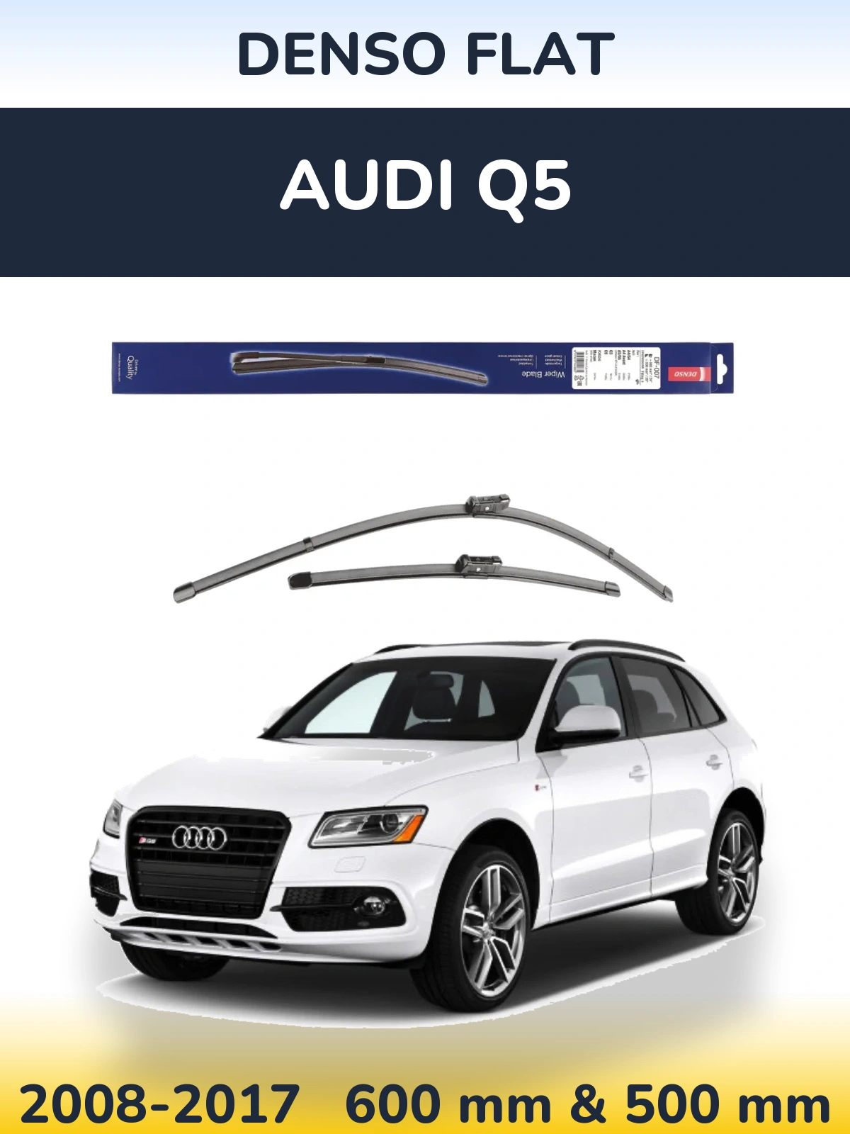Комплект передних дворников Denso Flat 600 & 500 мм для Audi Q5 2008-2017