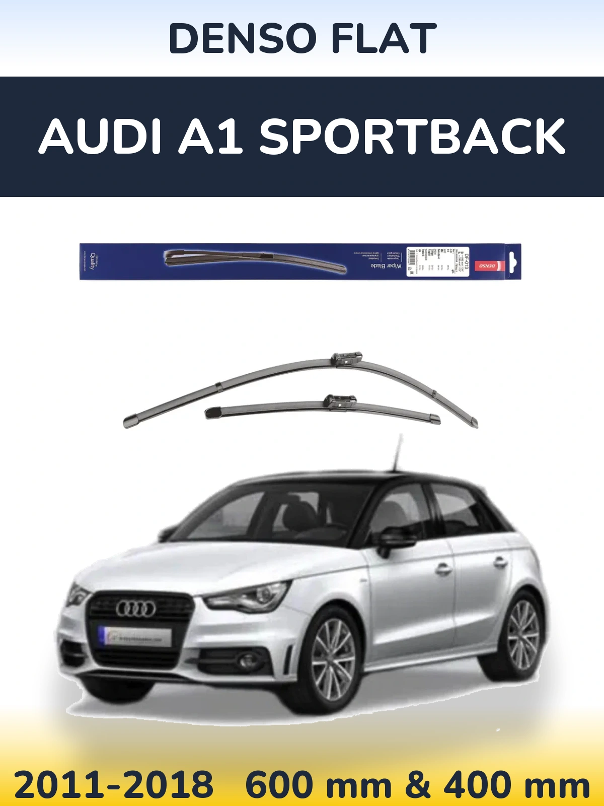 Комплект передніх щіток Denso Flat 600 & 380 мм для Audi A1 Sportback 2011-2018