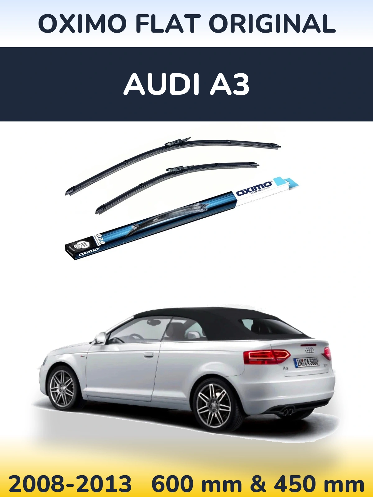 Комплект передних дворников Oximo Flat Original 600 & 450 мм для Audi A3 2008-2013