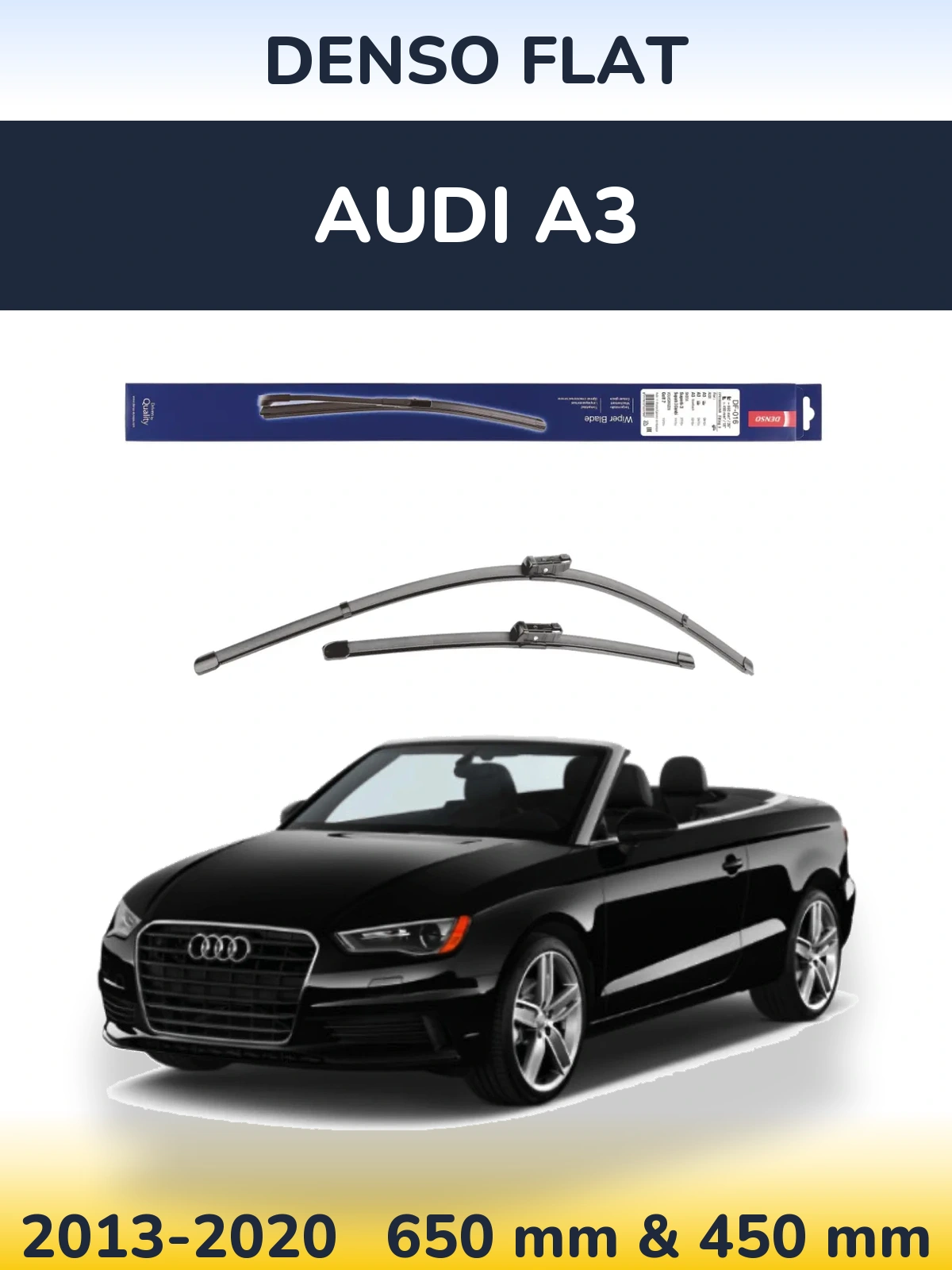 Комплект передніх щіток Denso Flat 650 & 450 мм для Audi A3 2013-2020