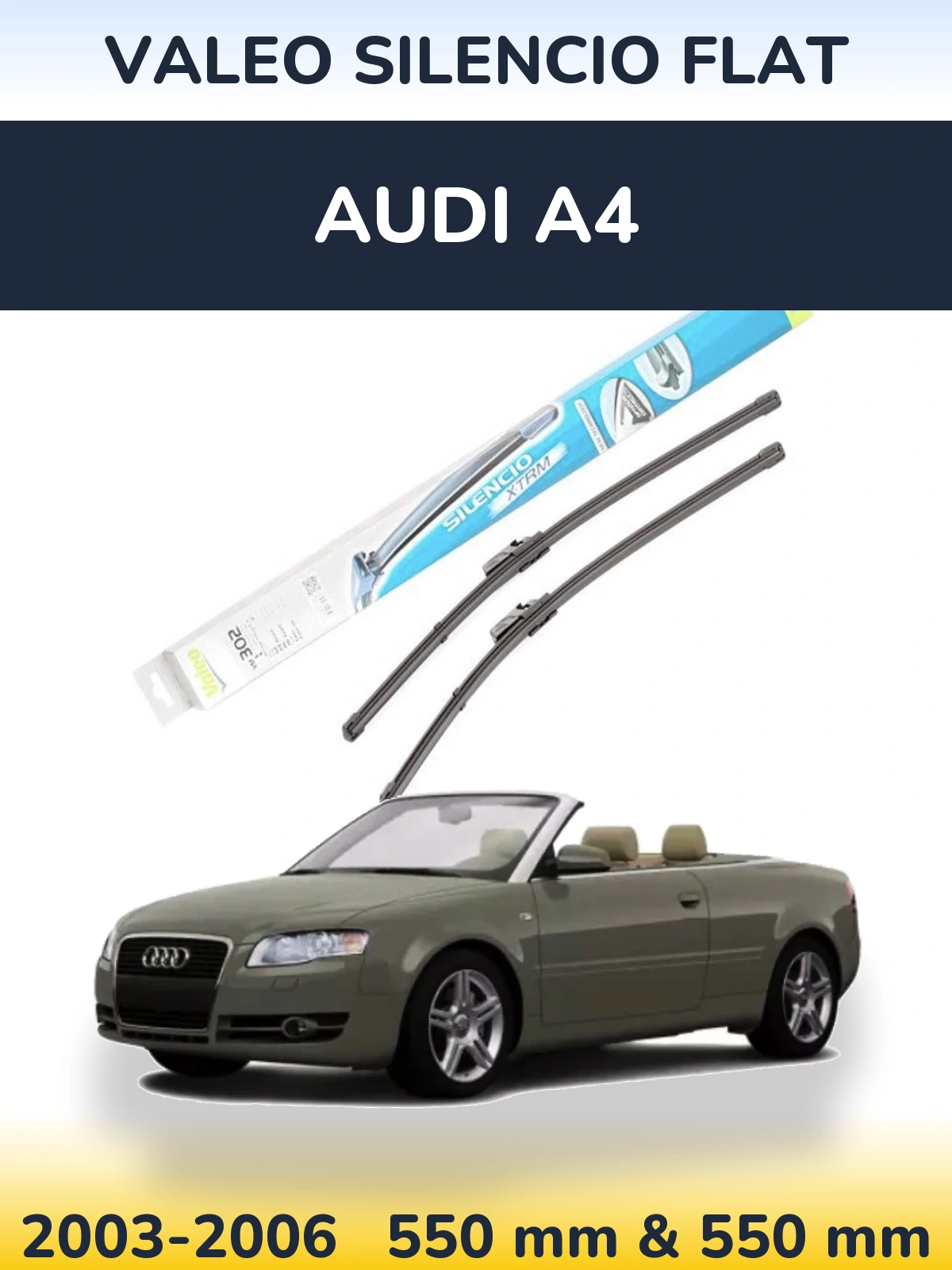Komplet przednich wycieraczek Valeo Silencio Flat 550 & 550 mm do Audi A4 2003-2006