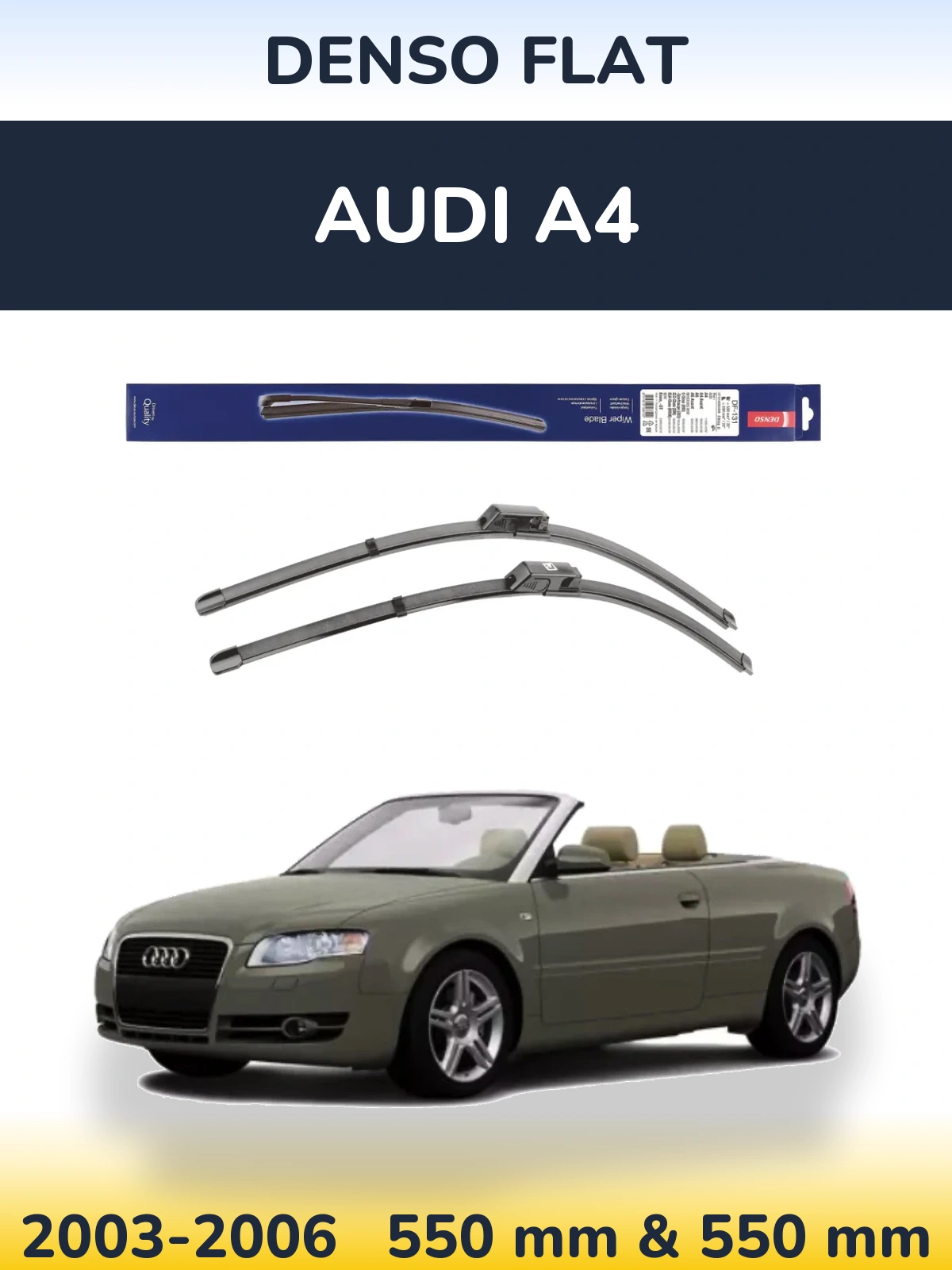 Komplet przednich wycieraczek Denso Flat 550 & 550 mm do Audi A4 2003-2006