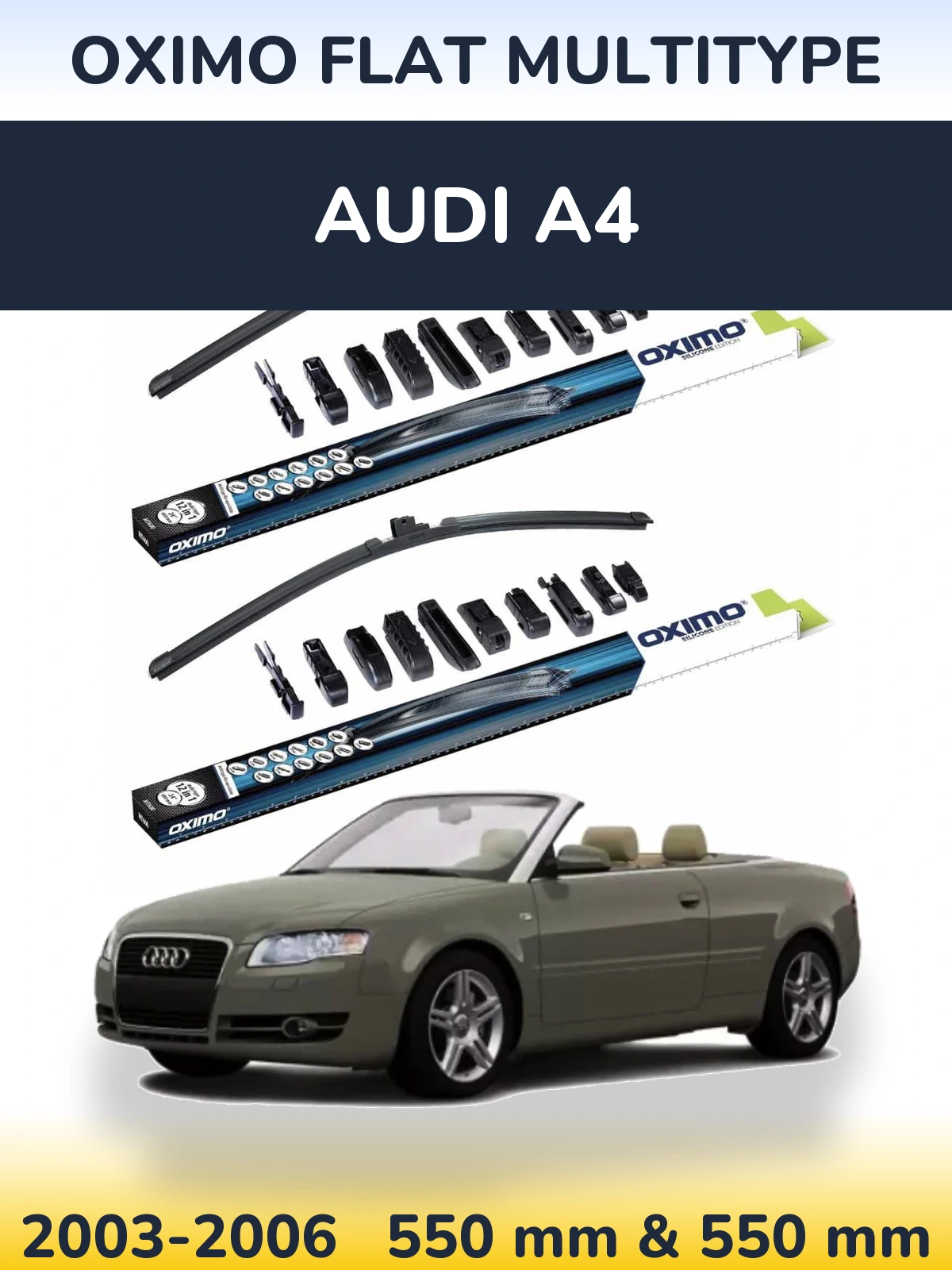 Komplet przednich wycieraczek Oximo Flat MultiType 550 & 550 mm do Audi A4 2003-2006