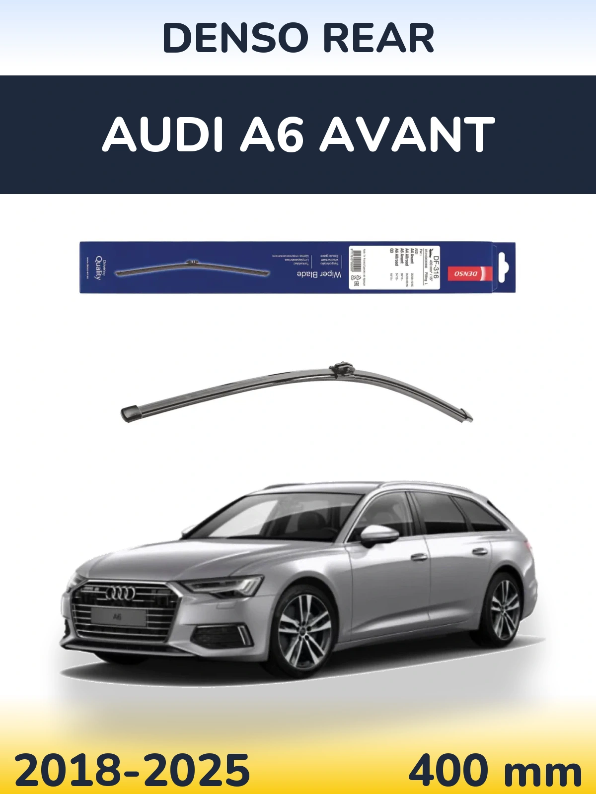 Задний дворник Denso Rear 400 мм для Audi A6 Avant 2018-2025