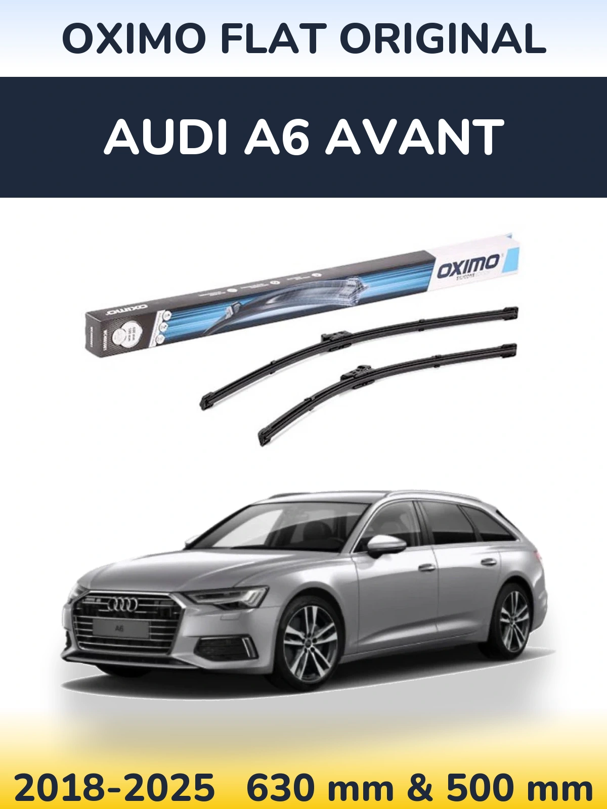 Комплект передних дворников Oximo Flat Original 600 & 500 мм для Audi A6 Avant 2018-2025