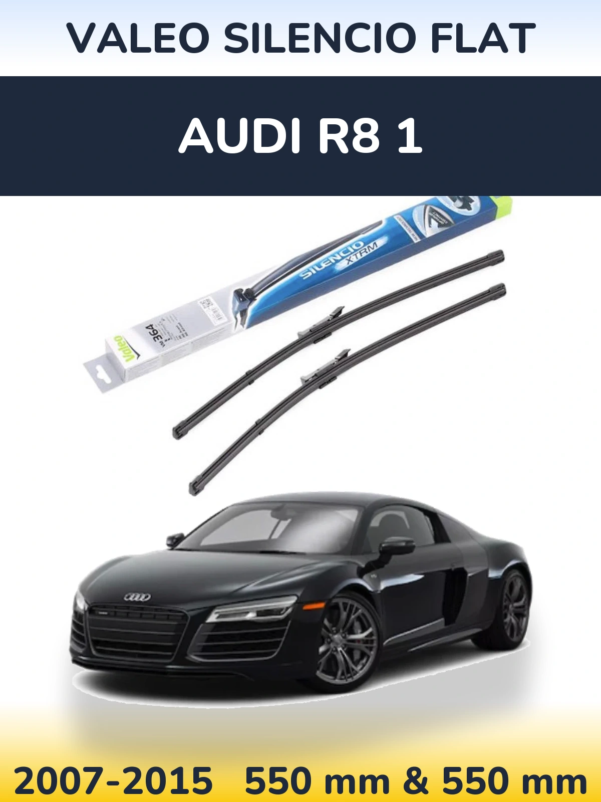 Комплект передних дворников Valeo Silencio Flat 550 & 550 мм для Audi R8 1 2007-2015
