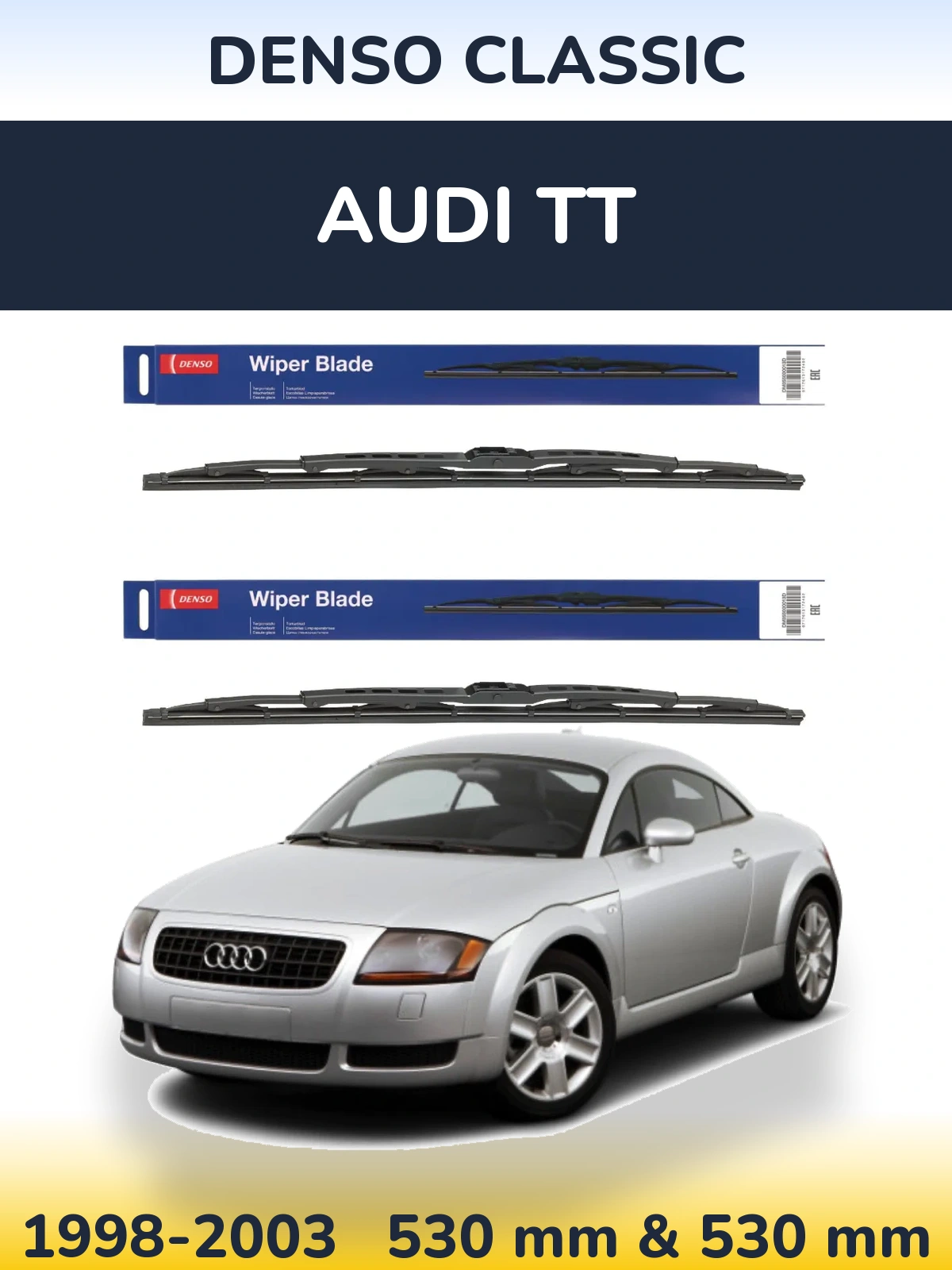 Komplet przednich wycieraczek Denso Classic 530 & 530 mm do Audi TT 1998-2003