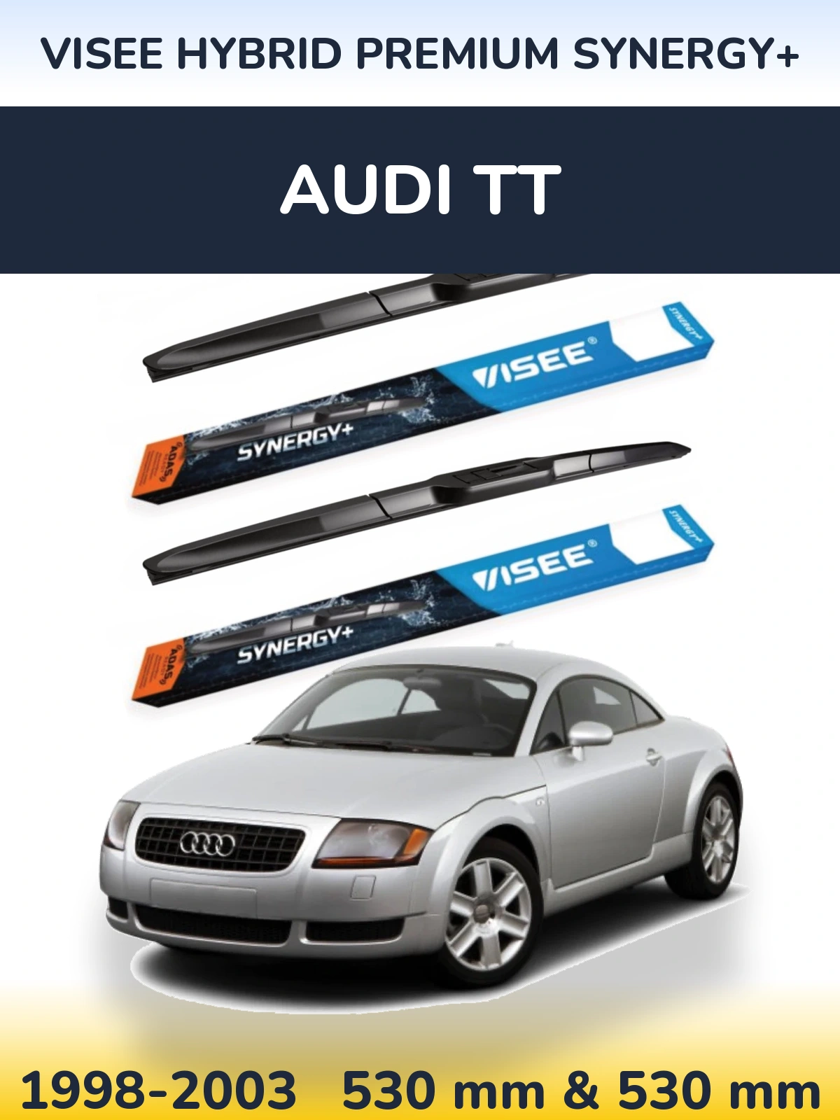 Комплект передних дворников VISEE HYBRID PREMIUM SYNERGY+ 530 & 530 мм для Audi TT 1998-2003