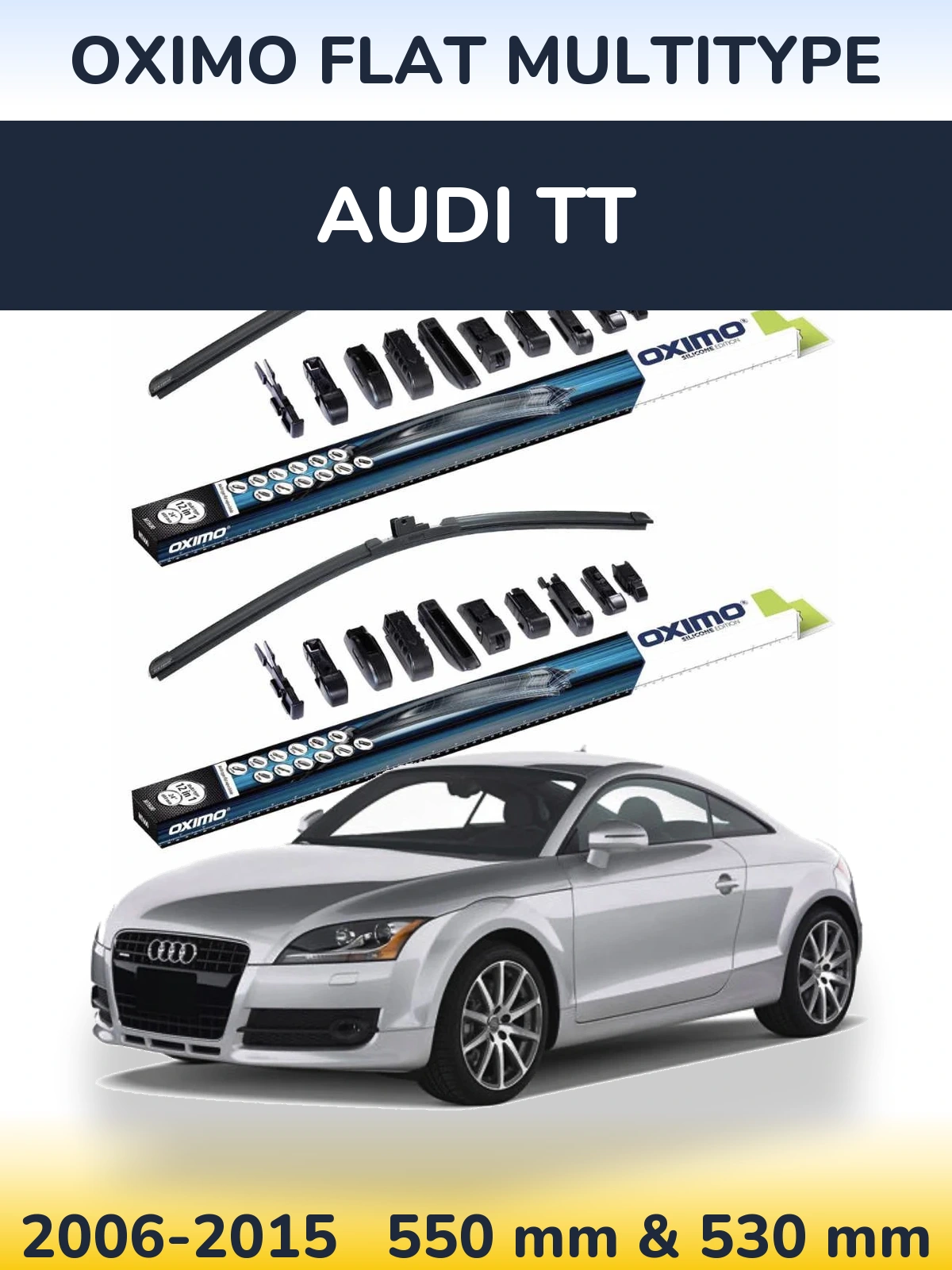 Komplet przednich wycieraczek Oximo Flat MultiType 550 & 530 mm do Audi TT 2006-2015