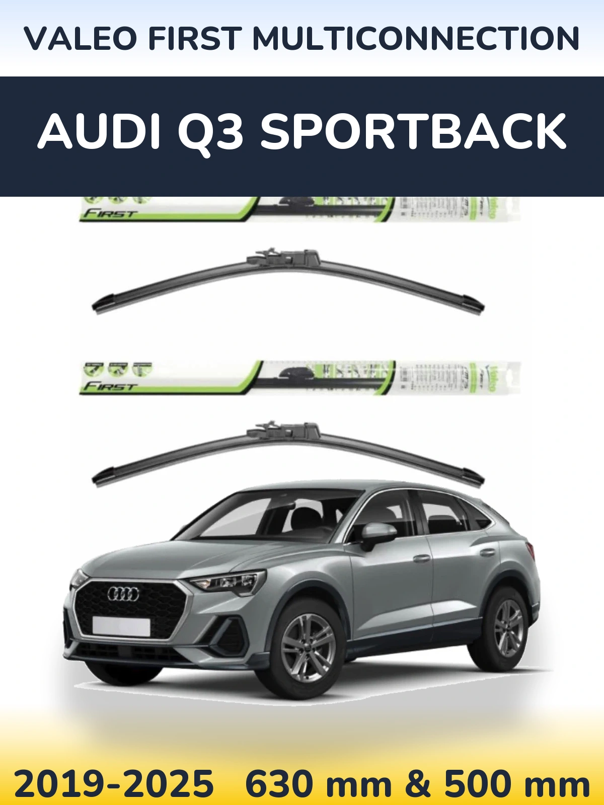 Komplet przednich wycieraczek Valeo First MultiConnection 600 & 500 mm do Audi Q3 Sportback 2019-2025