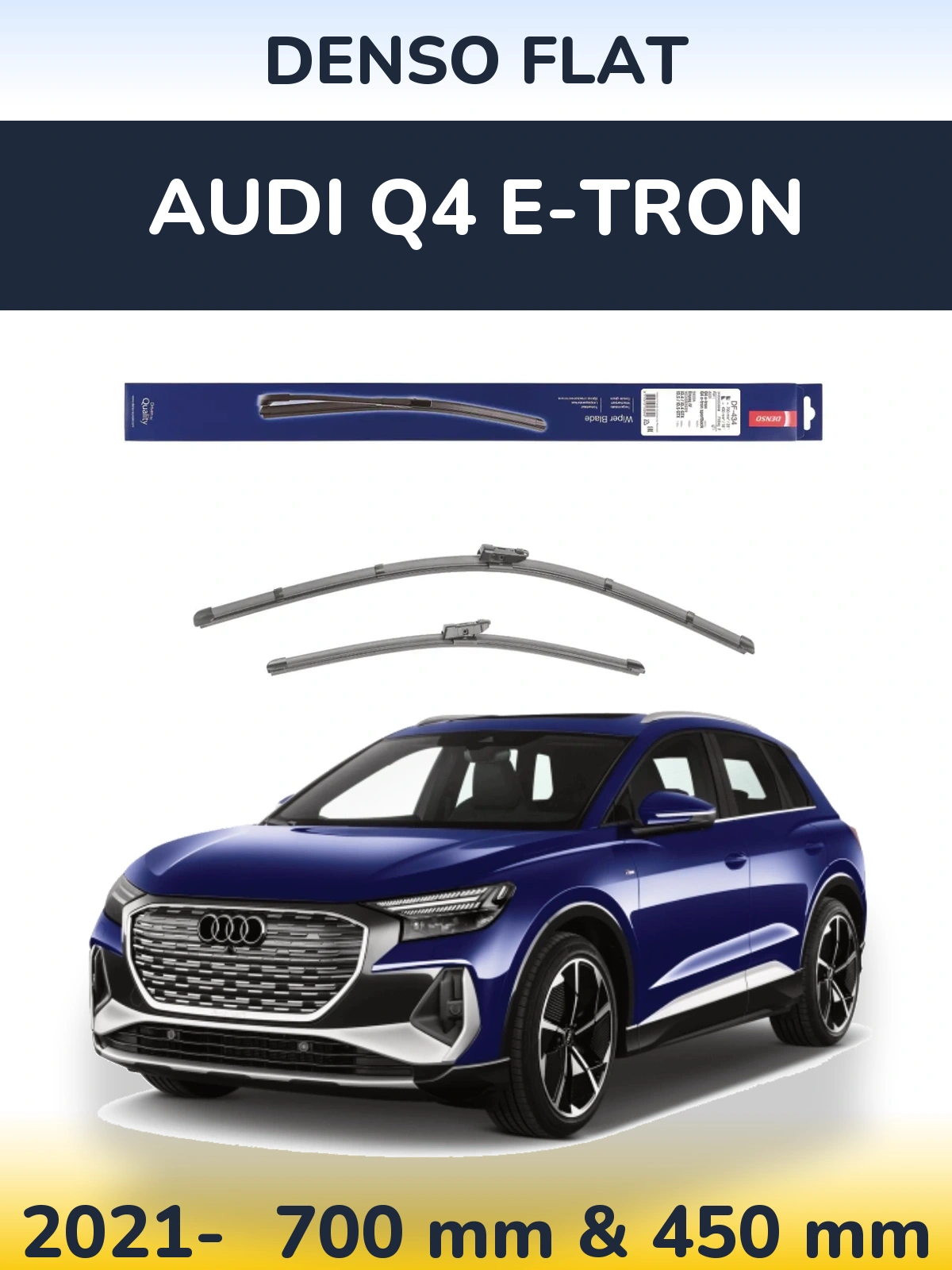 Комплект передніх щіток Denso Flat 700 & 450 мм для Audi Q4 e-tron 2021-2026
