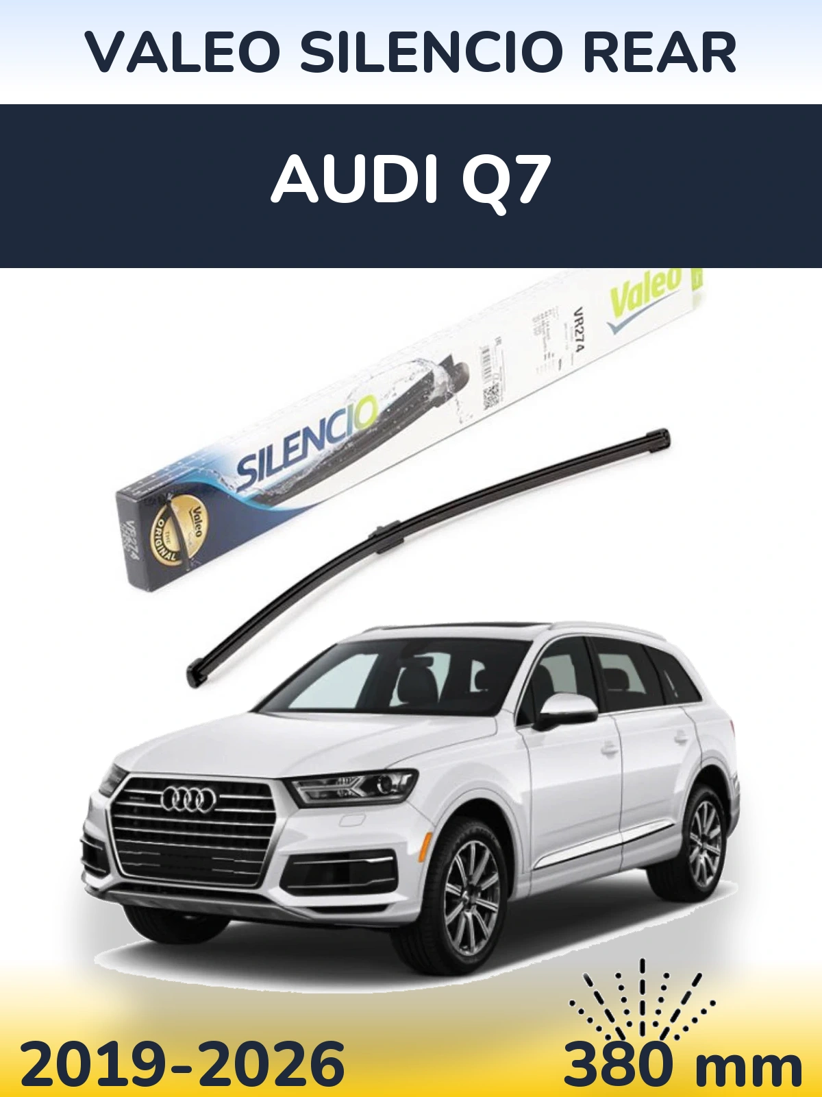 Задний дворник Valeo Silencio Rear 380 мм для Audi Q7 2019-2026