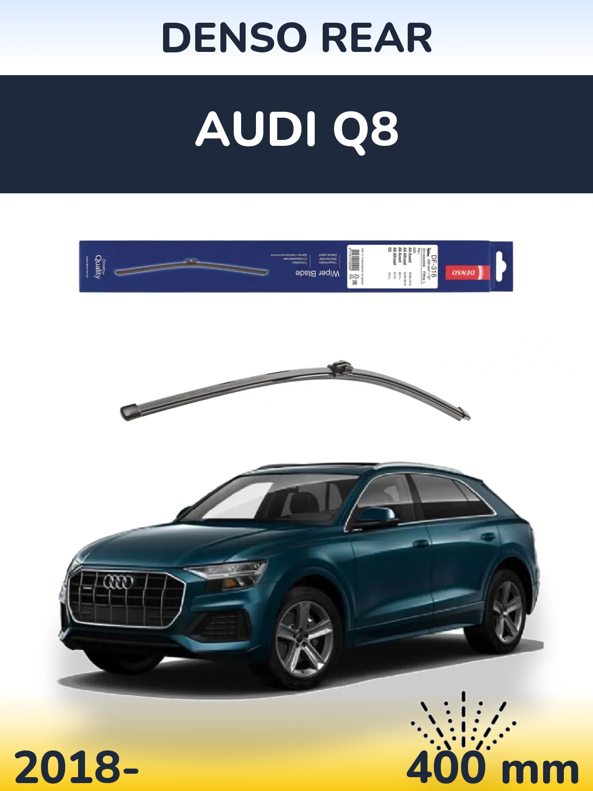 Tylna wycieraczka Denso Rear 400 mm do Audi Q8 2018-2026