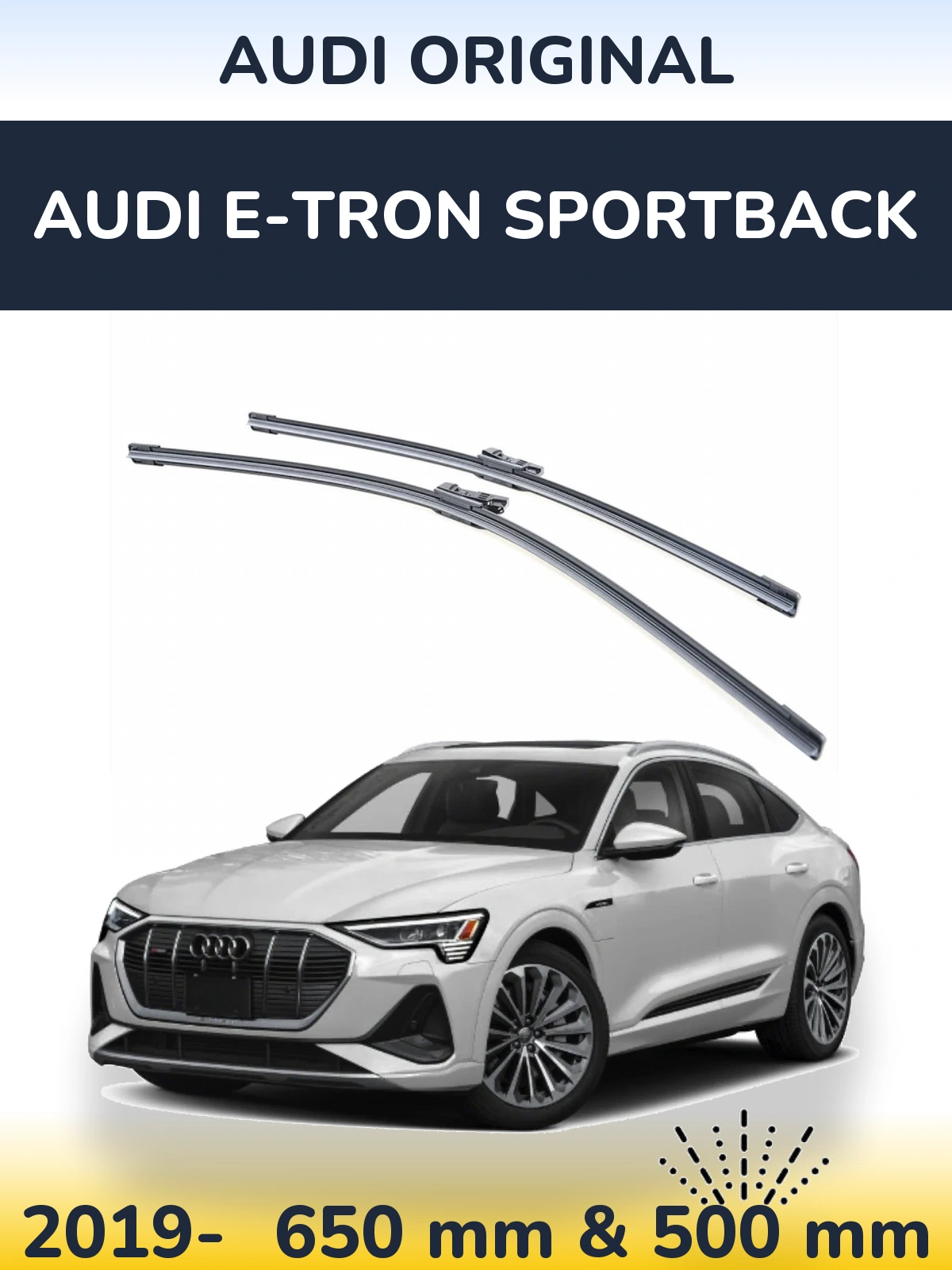 Front wiper blade set Audi OEM Audi Original 650 & 500 mm for Audi e-tron Sportback 2019-2026