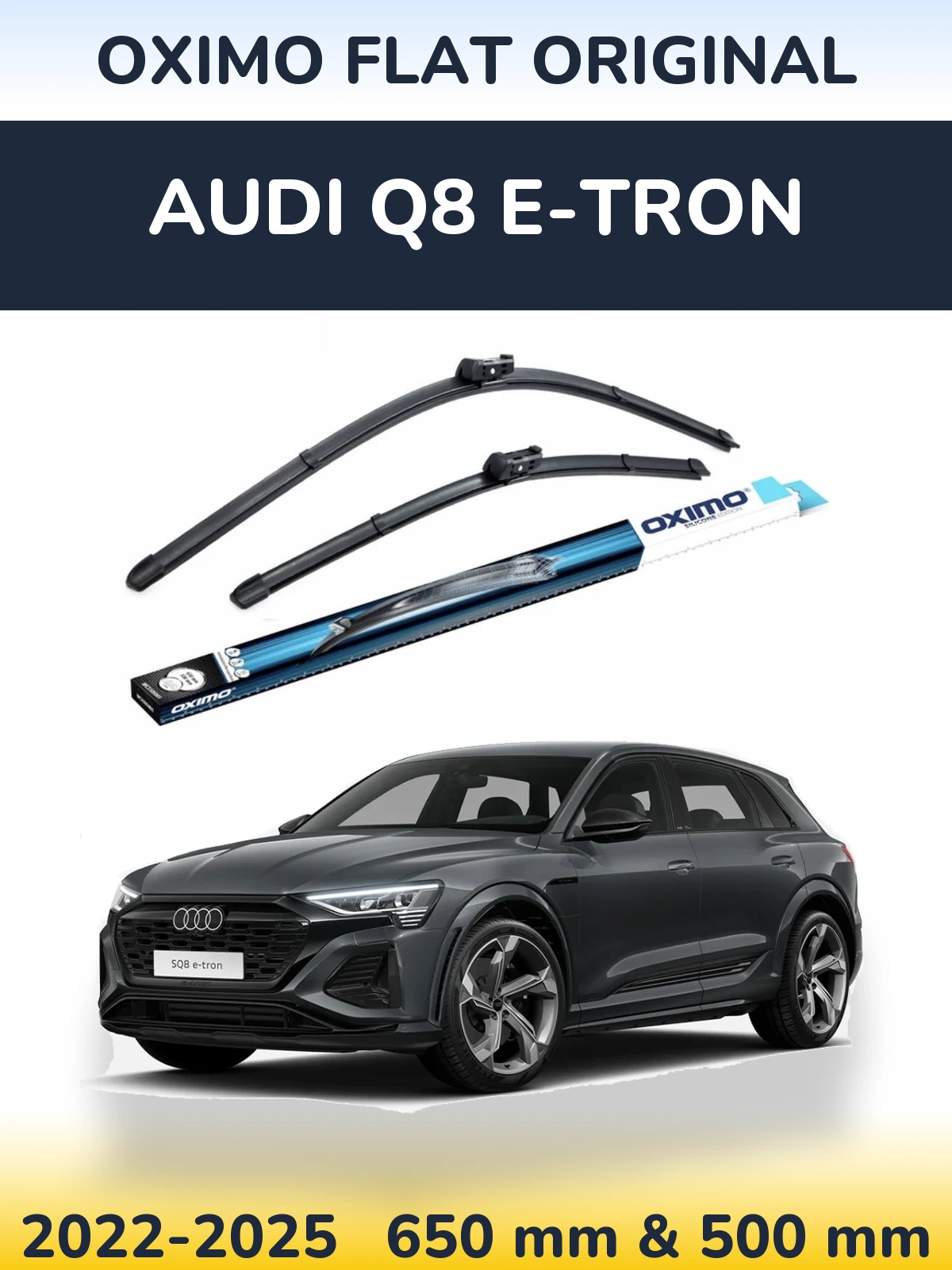 Комплект передних дворников Oximo Flat Original 650 & 500 мм для Audi Q8 e-tron 2022-2025