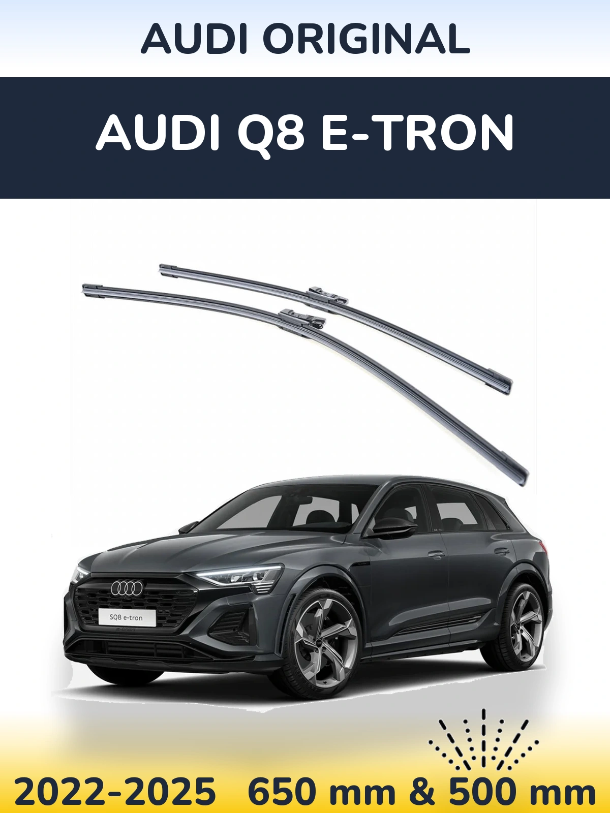 Комплект передних дворников Audi OEM Audi Original 650 & 500 мм для Audi Q8 e-tron 2022-2025