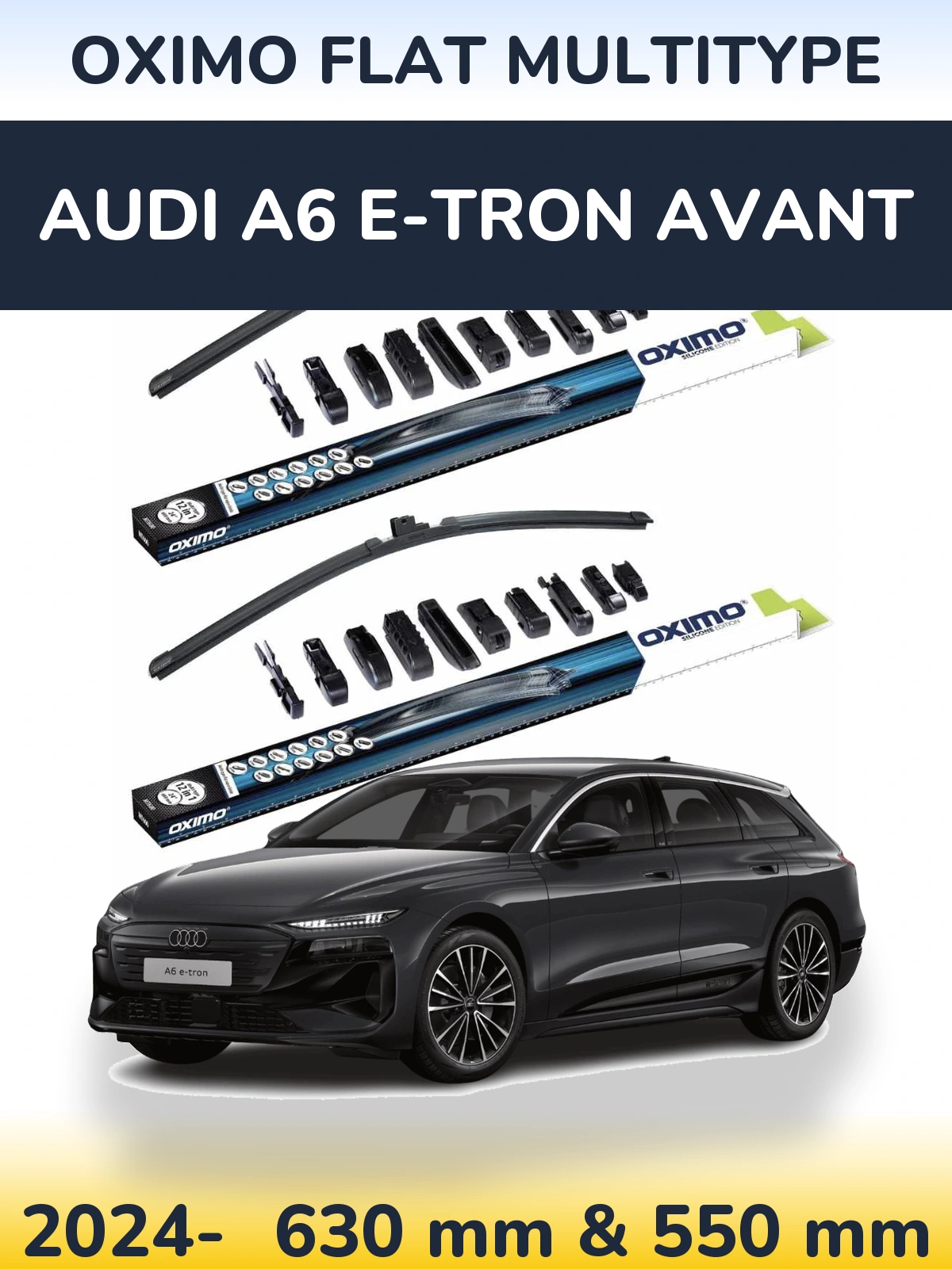 Komplet przednich wycieraczek Oximo Flat MultiType 600 & 550 mm do Audi A6 e-tron Avant 2024-2026