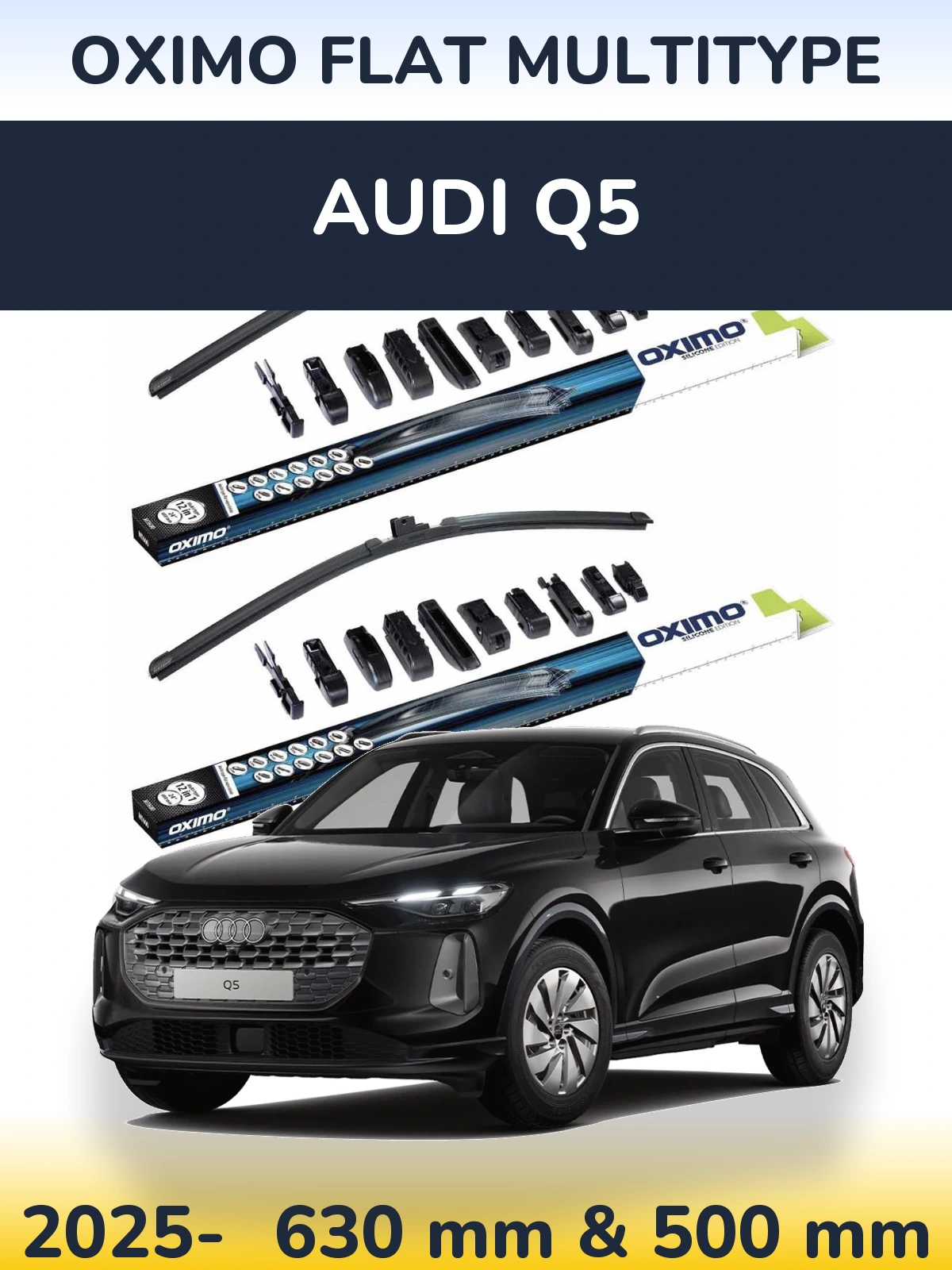 Комплект передних дворников Oximo Flat MultiТипe 600 & 500 мм для Audi Q5 2025-2026