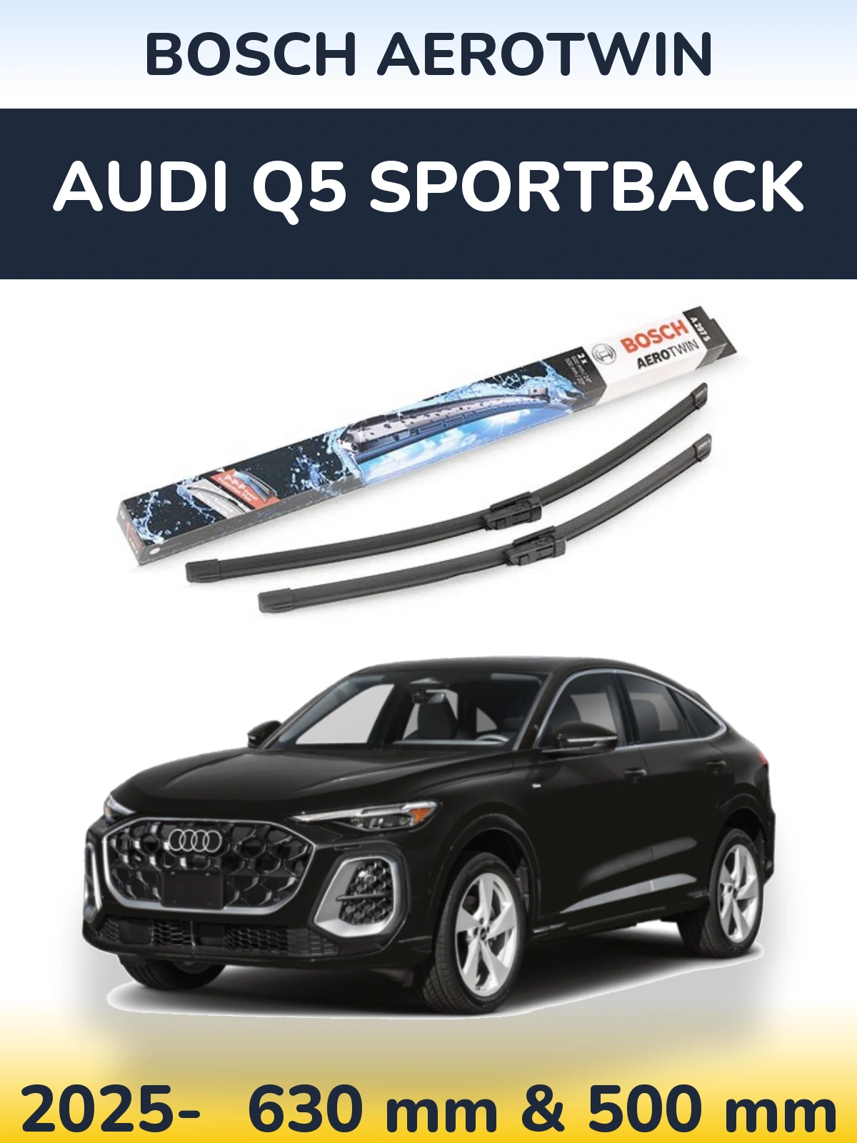 Komplet przednich wycieraczek BOSCH AeroTwin 600 & 500 mm do Audi Q5 Sportback 2025-2026