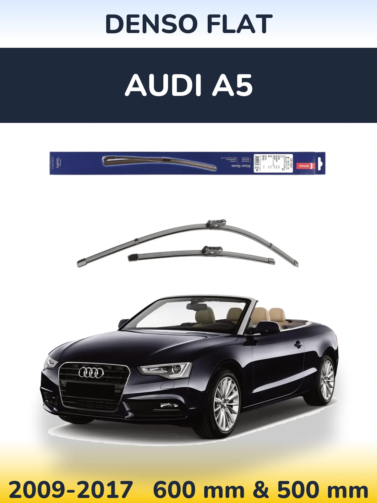 Комплект передних дворников Denso Flat 600 & 500 мм для Audi A5 2009-2017