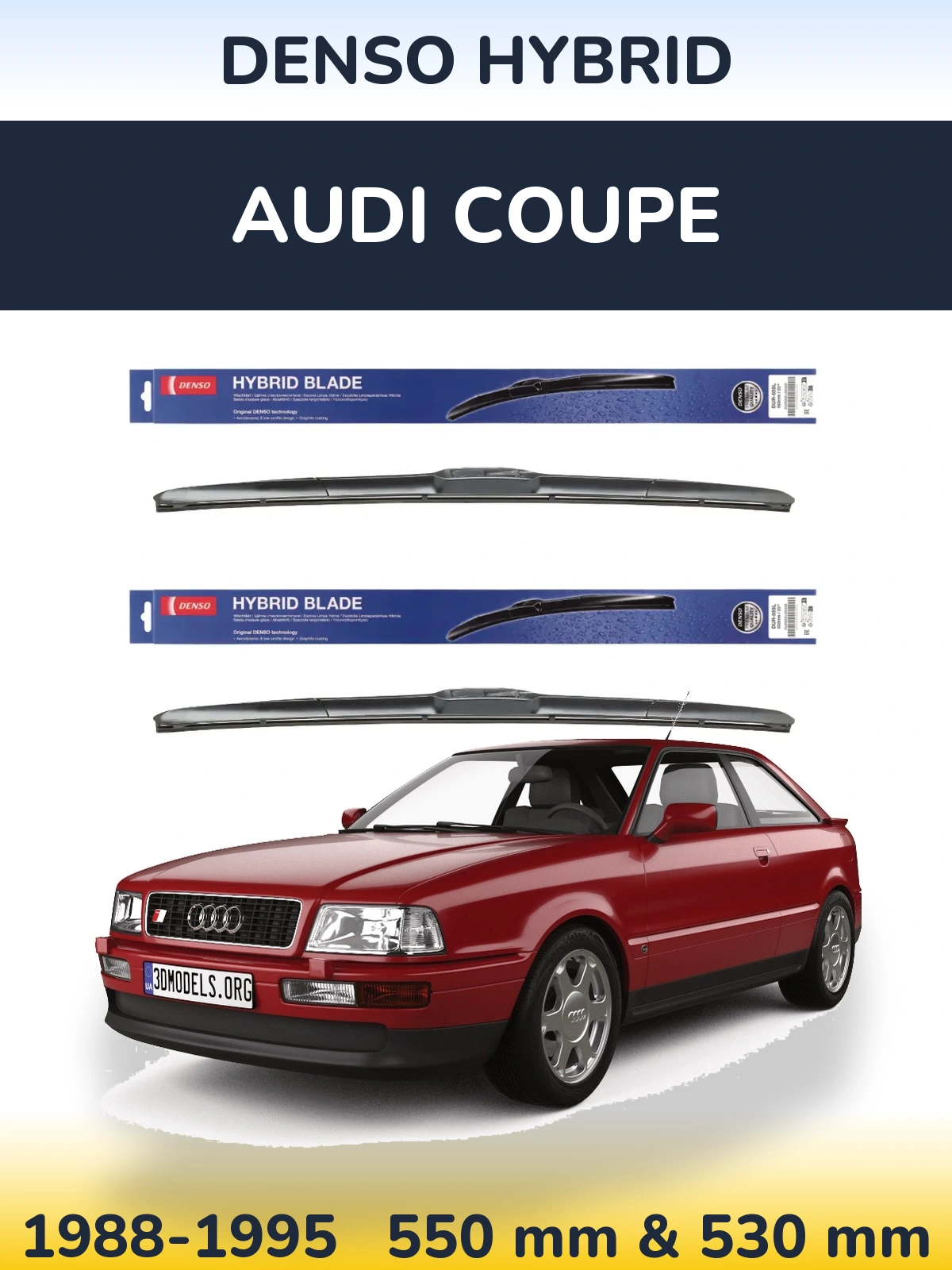 Комплект передних дворников Denso Hybrid 550 & 530 мм для Audi Coupe 1988-1995