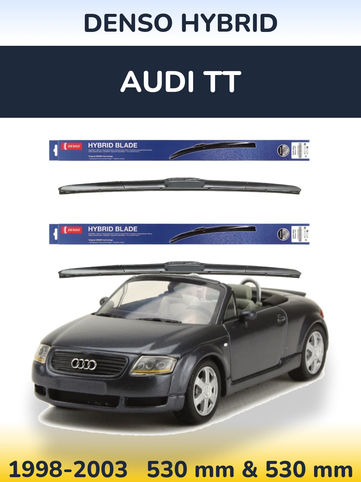 Комплект передних дворников Denso Hybrid 530 & 530 мм для Audi TT 1998-2003