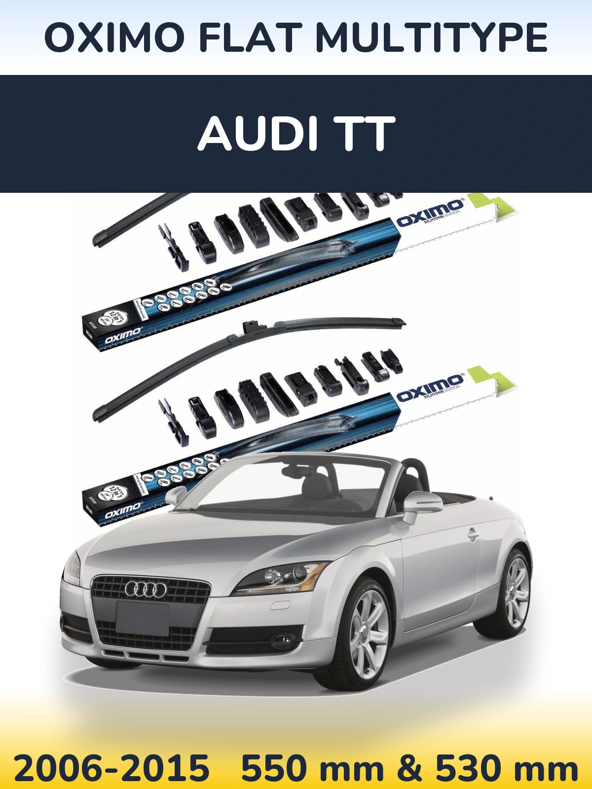 Komplet przednich wycieraczek Oximo Flat MultiType 550 & 530 mm do Audi TT 2006-2015