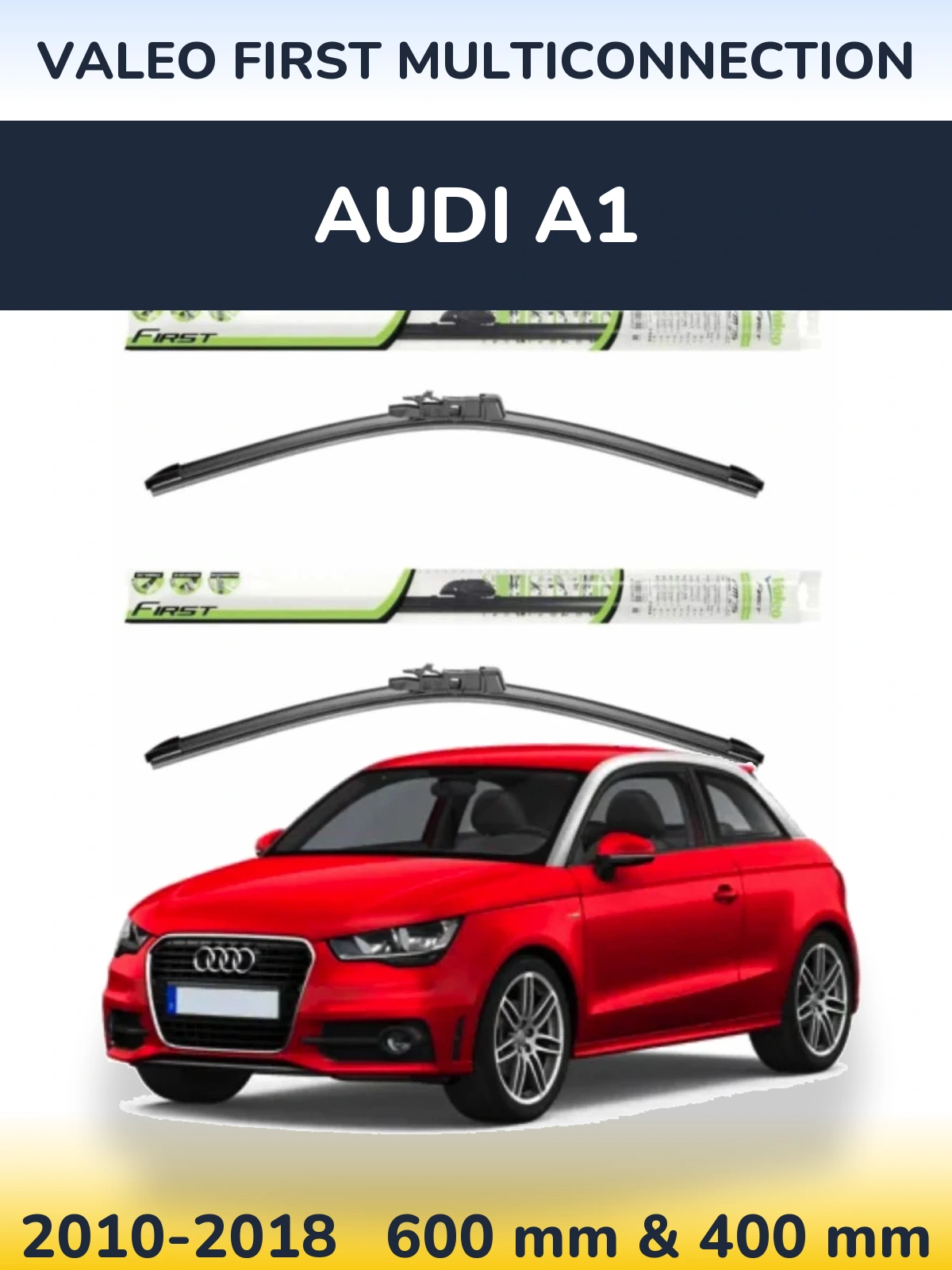 Komplet przednich wycieraczek Valeo First MultiConnection 600 & 400 mm do Audi A1 2010-2018