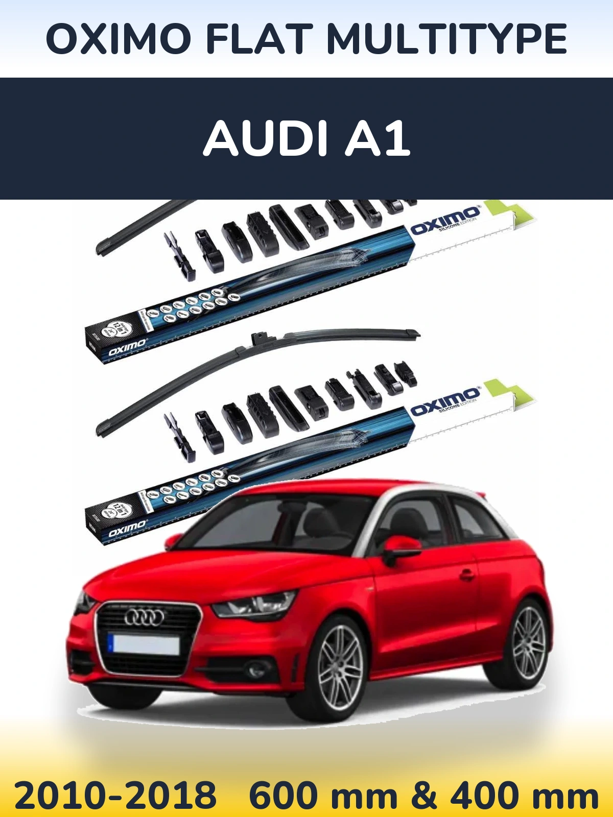 Komplet przednich wycieraczek Oximo Flat MultiType 600 & 400 mm do Audi A1 2010-2018