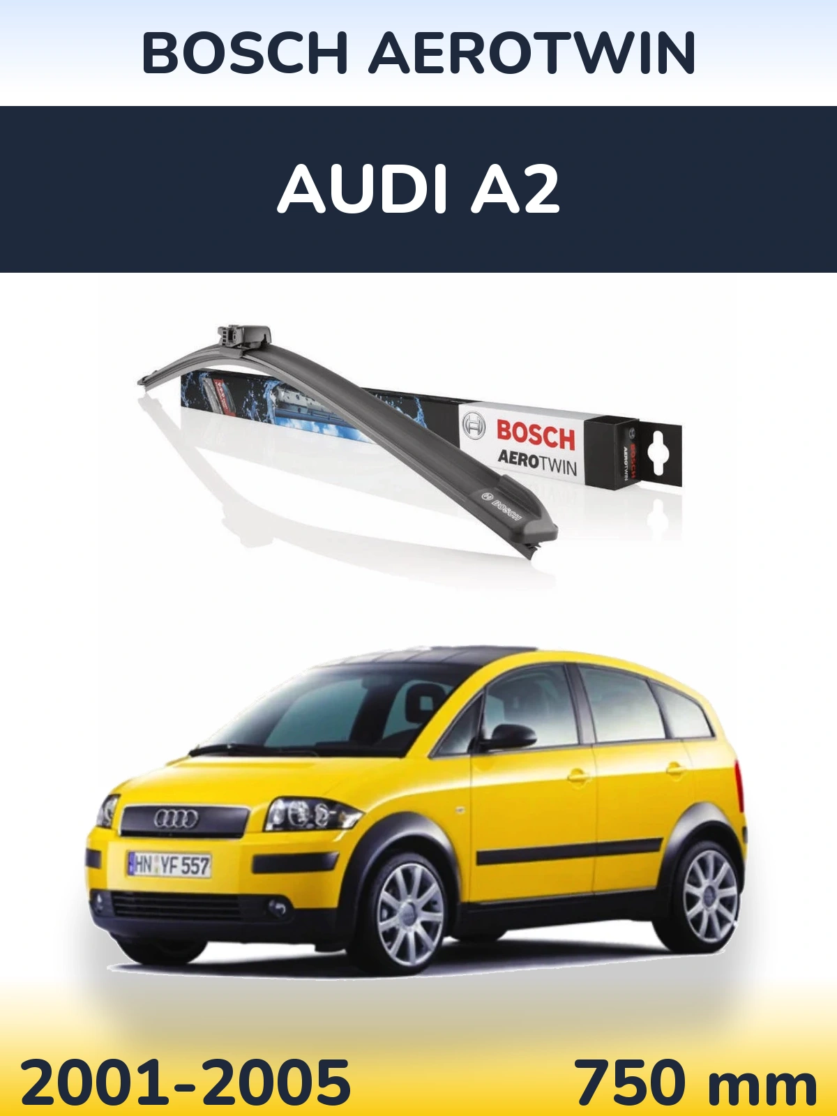 Передний дворник BOSCH AeroTwin 750 мм для Audi A2 2001-2005