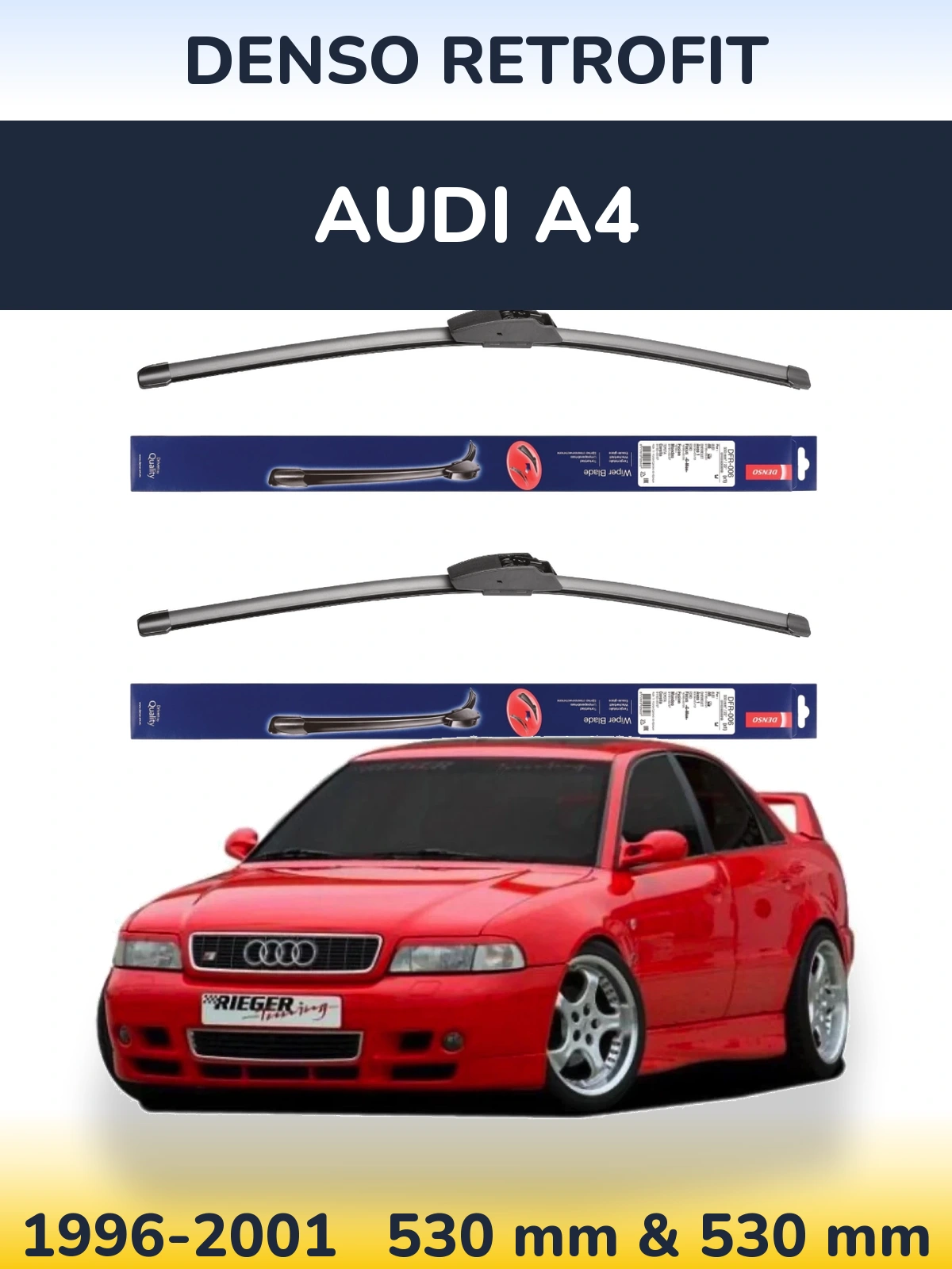 Комплект передних дворников Denso Retrofit 530 & 530 мм для Audi A4 1996-2001
